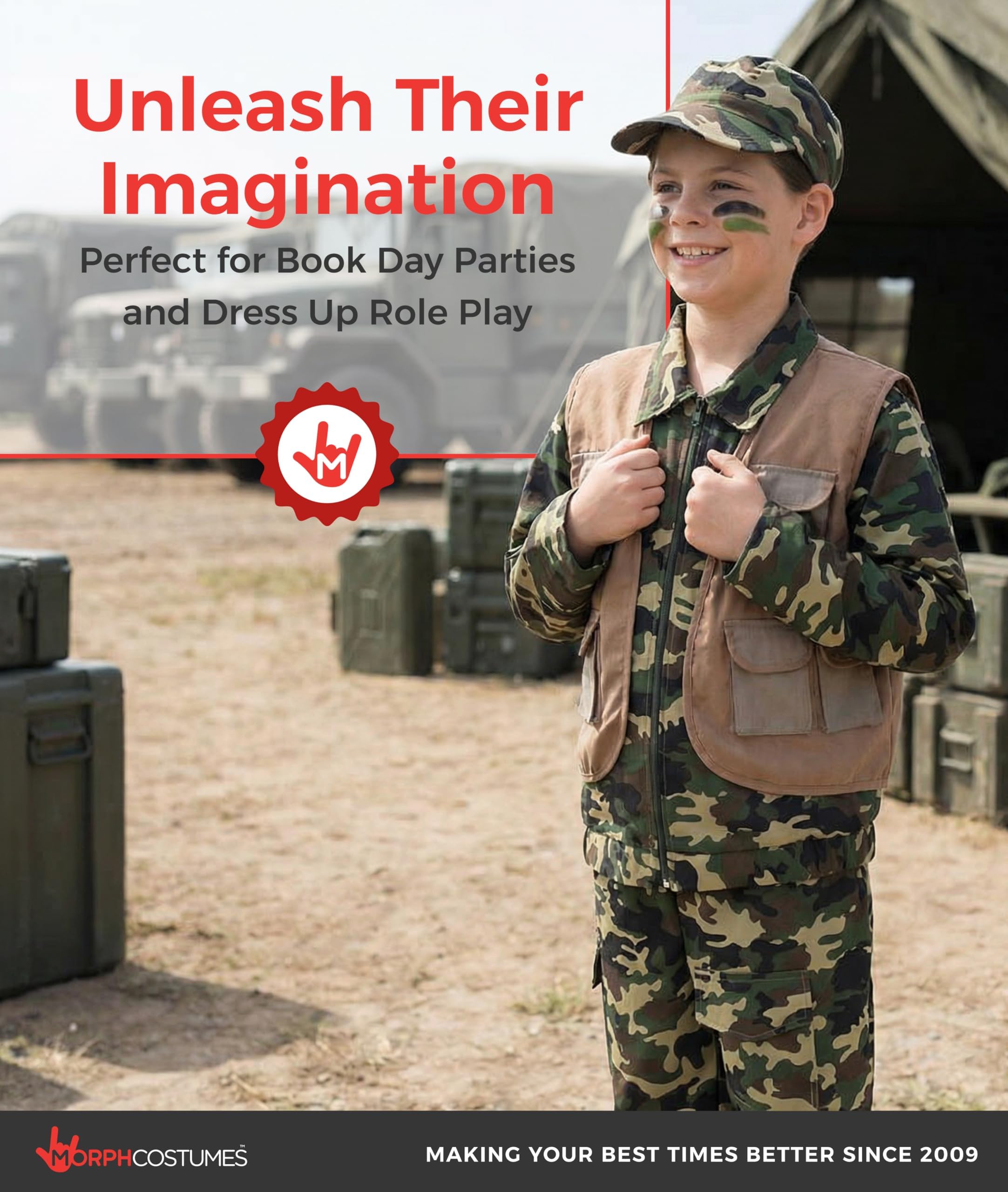 fun shack Boys Army Costume, Kids Military Costume, Boys Camo Costume, Soldier Costume for Kids, Boys Army Uniform - Image 6