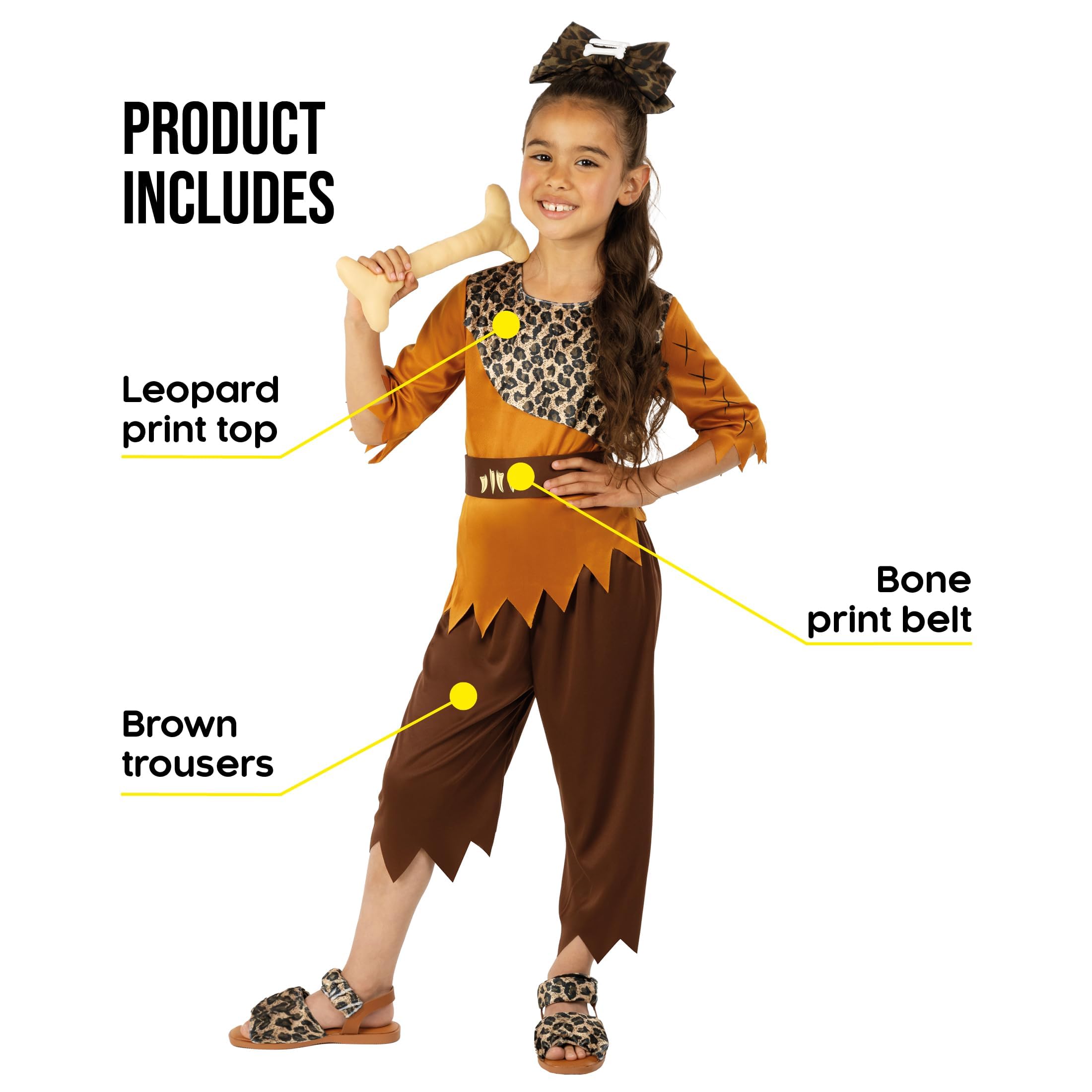 fun shack Boys Caveman Costume, Kids Cave Boy Outfit, Fun Caveman Dress Up for Boys, Cave Kid Costume, Medium - Image 2