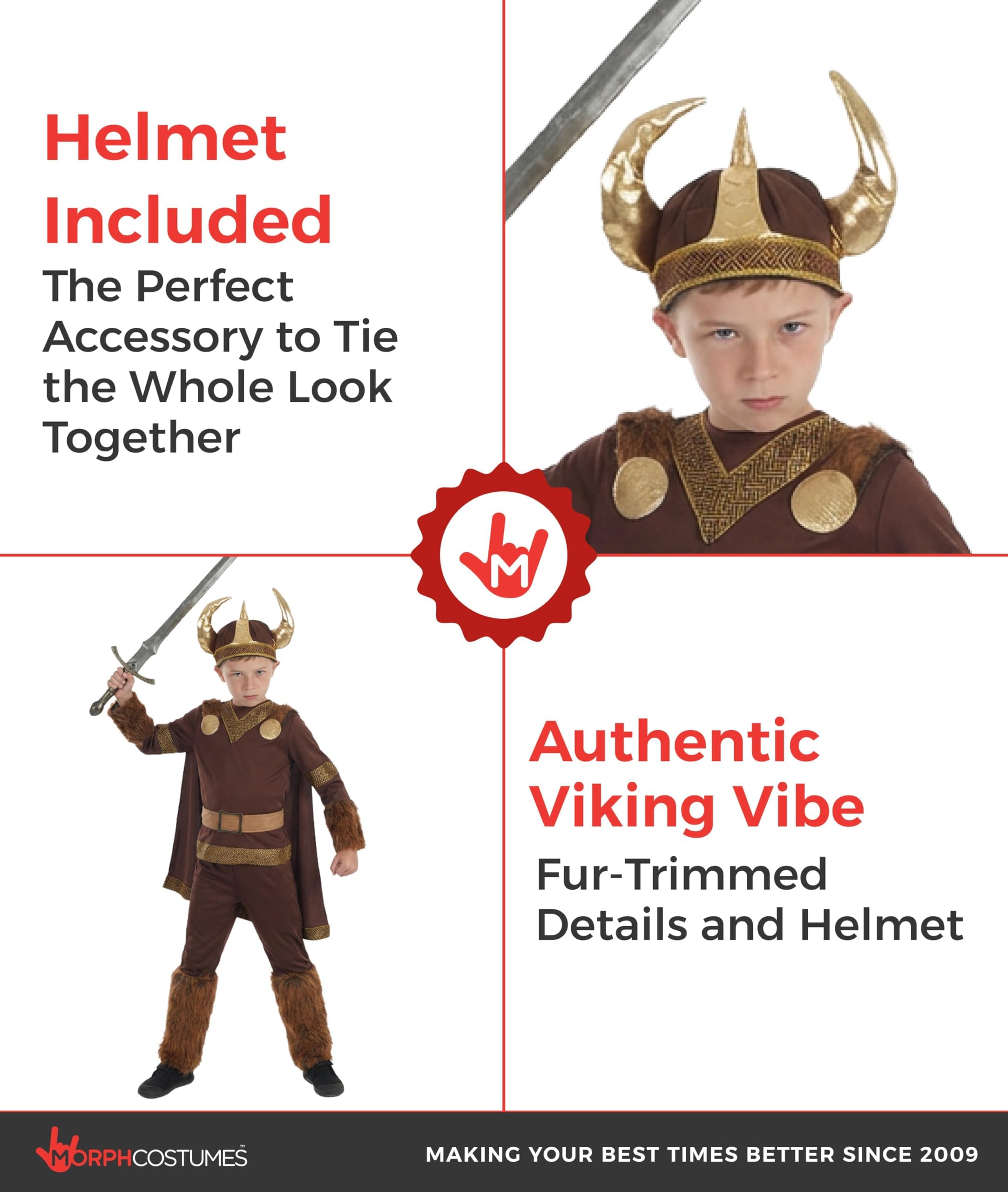 fun shack Boys Viking Costume, Viking Costume Kids, Book Characters Costumes for Kids, Storybook Characters Costumes, Medium - Image 3