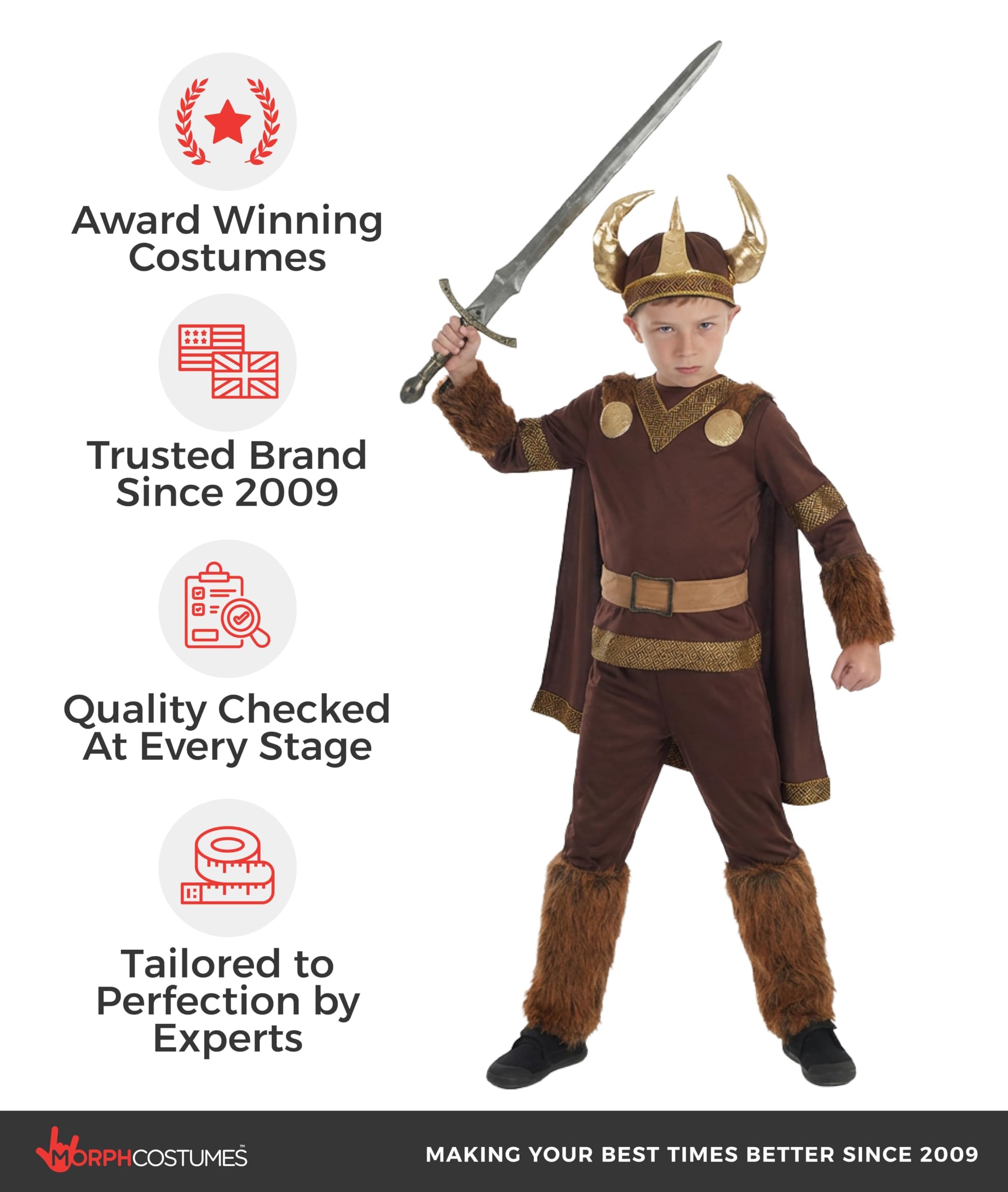 fun shack Boys Viking Costume, Viking Costume Kids, Book Characters Costumes for Kids, Storybook Characters Costumes, Medium - Image 7