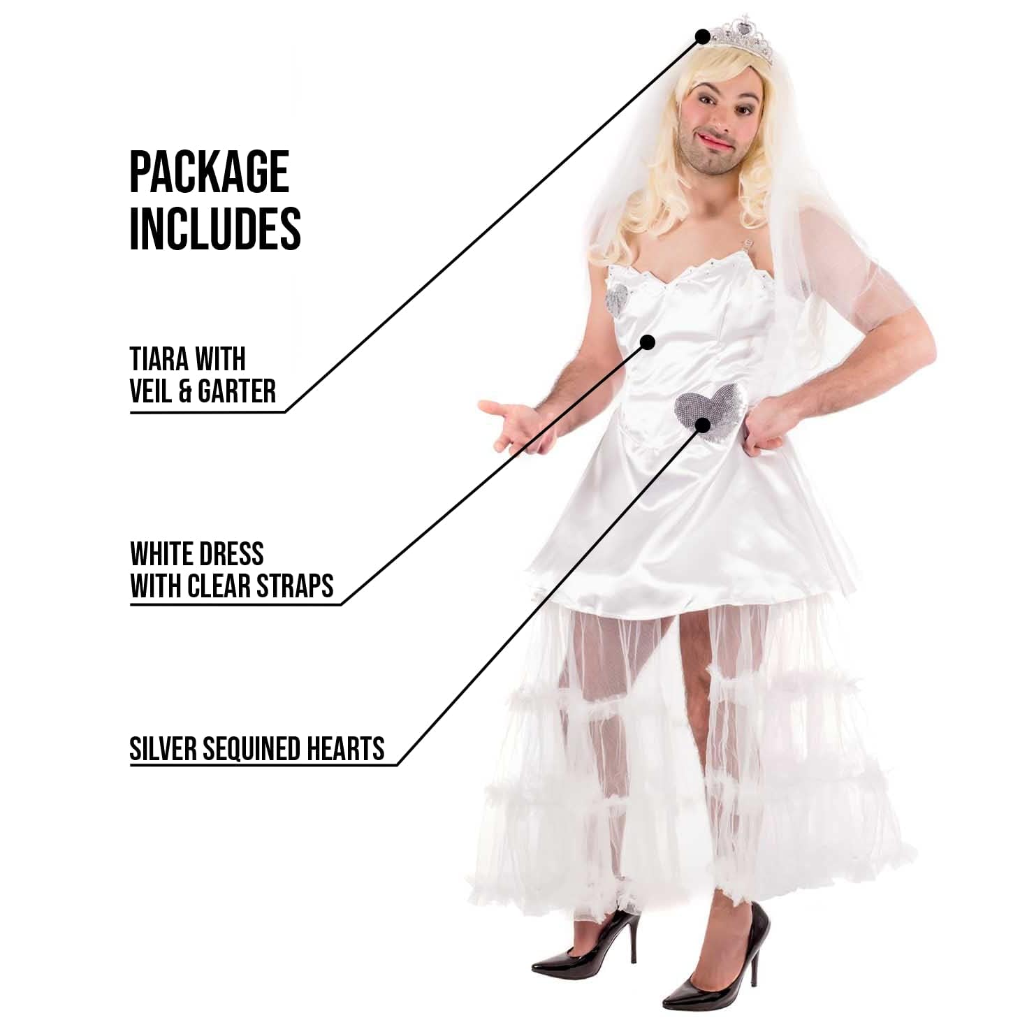 Fun Shack Bride Groom Costume - Adult Mens Wedding Dress, Funny Costume - Image 3