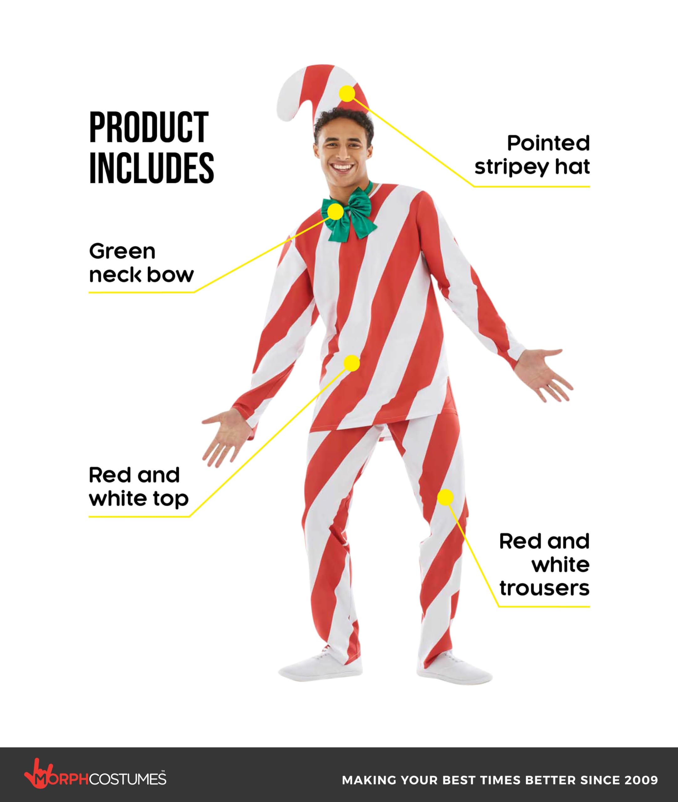 fun shack Candy Cane, Christmas Costumes for Men, Christmas Suit, Candy Cane Shirt, Christmassy Costumes, Candy Cane Pajamas - Image 2