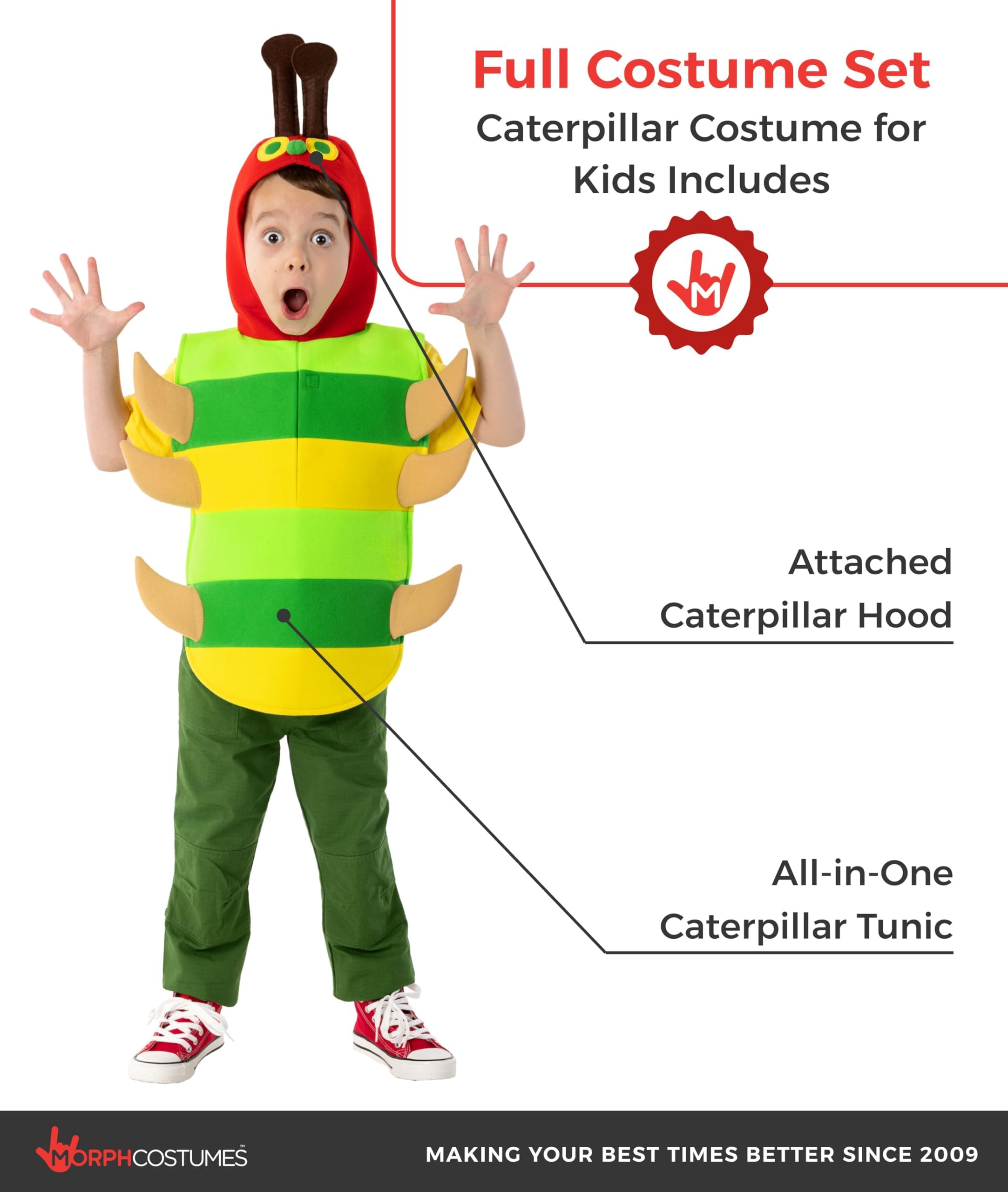 fun shack Caterpillar Costume Kids, Boys Caterpillar Costume, Book Characters Costumes for Kids, Large - Image 2