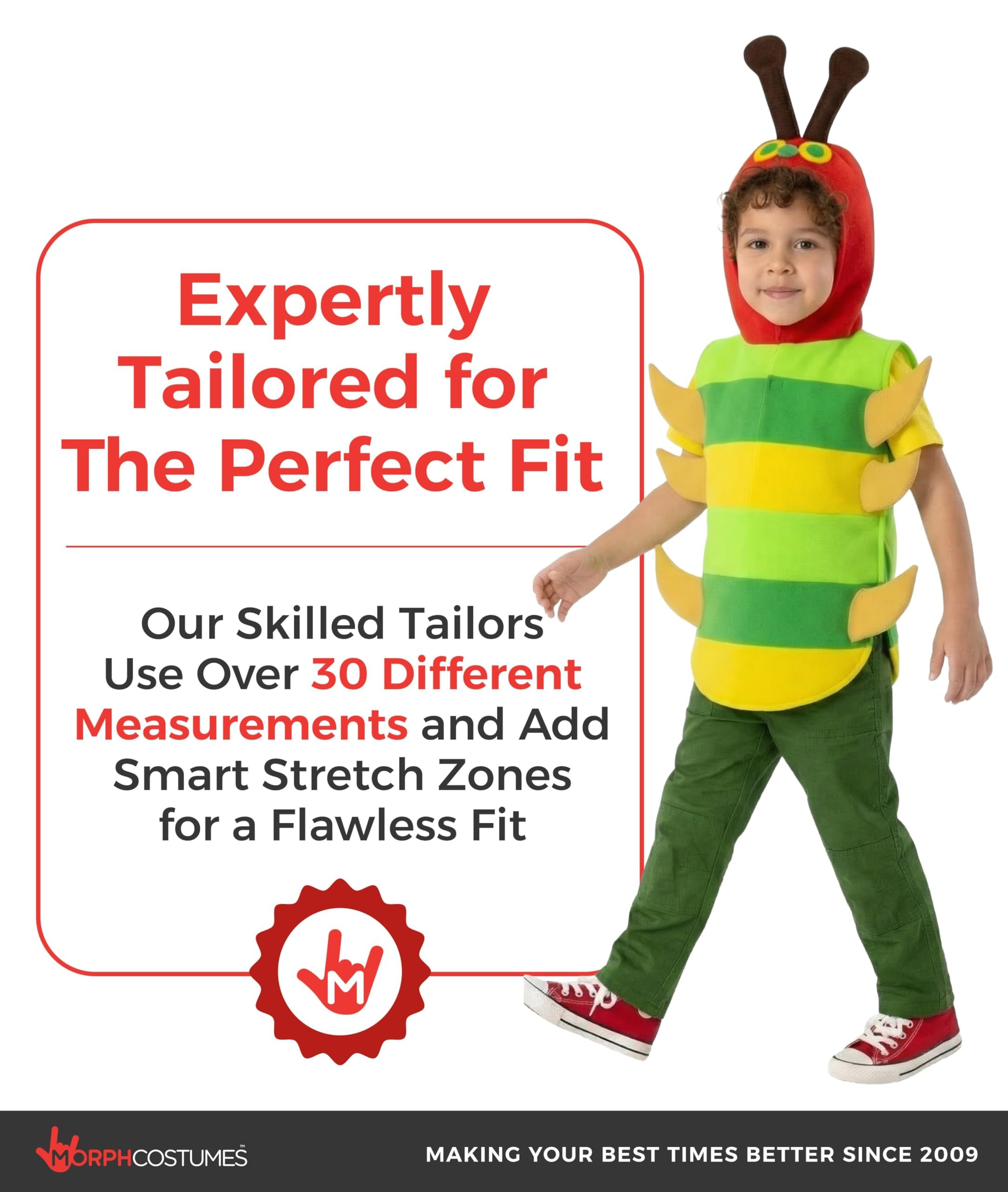 fun shack Caterpillar Costume Kids, Boys Caterpillar Costume, Book Characters Costumes for Kids, Large - Image 6