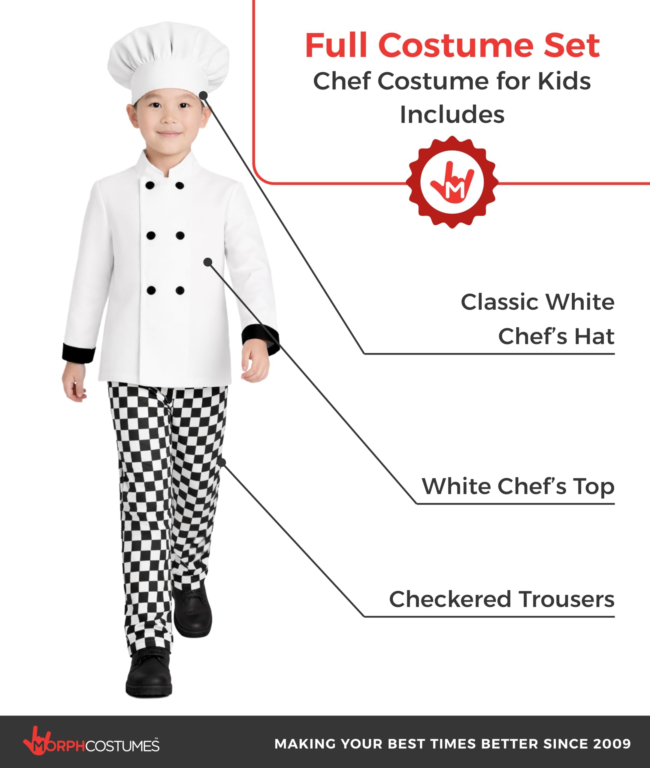 fun shack Chef Costume Kids, Boys Chef Costume, Boys Halloween Costumes, Halloween Costumes for Kids, Small - Image 2