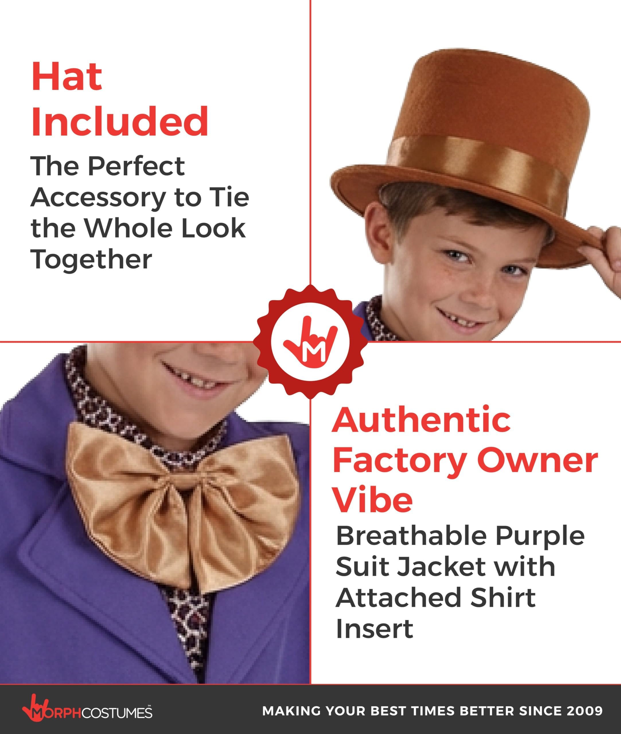 fun shack Chocolate Factory Owner Costume Kids, Chocolate Factory Worker Costume, Book Characters Costumes for Kids - Image 3