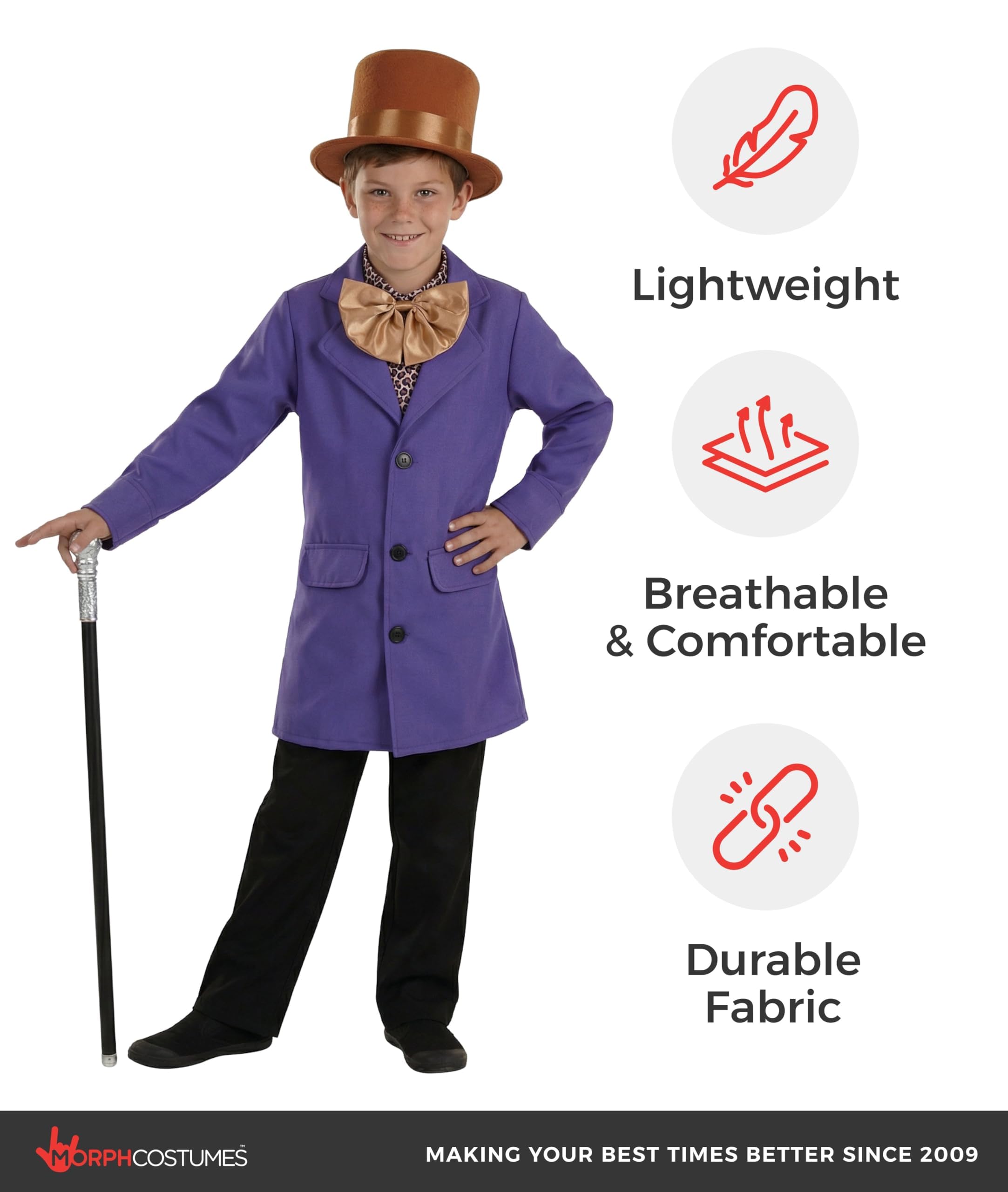fun shack Chocolate Factory Owner Costume Kids, Chocolate Factory Worker Costume, Book Characters Costumes for Kids - Image 4