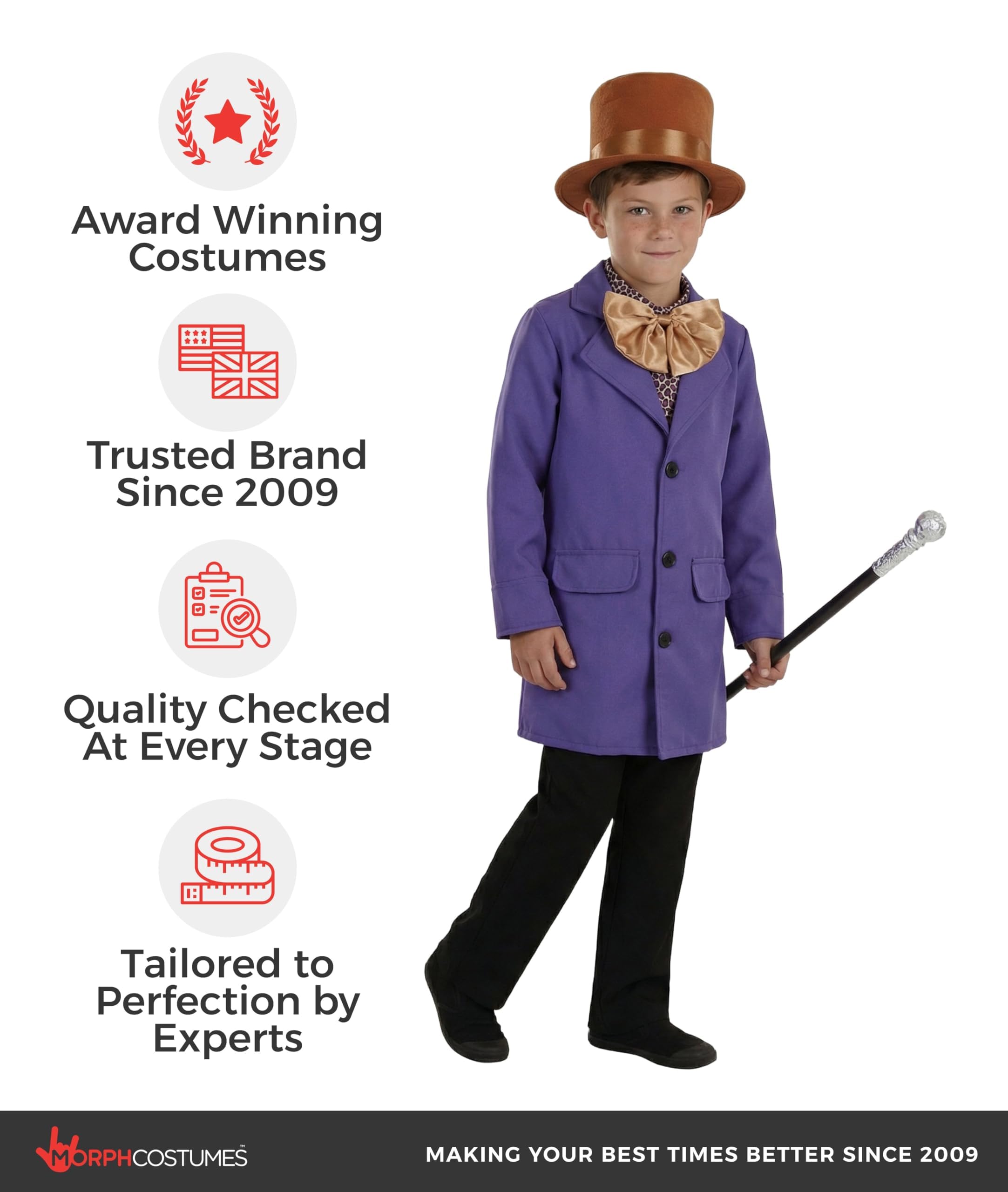 fun shack Chocolate Factory Owner Costume Kids, Chocolate Factory Worker Costume, Book Characters Costumes for Kids - Image 5