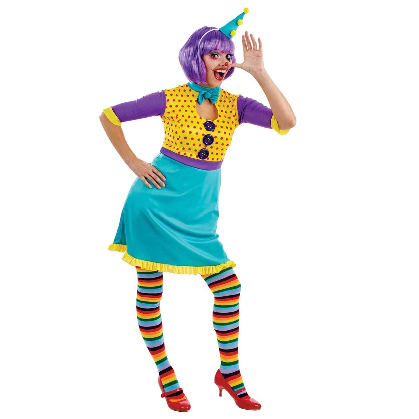 Fun Shack Clown Costume for Women, Colorful Circus Dress, Carnival Outfit - Image 3