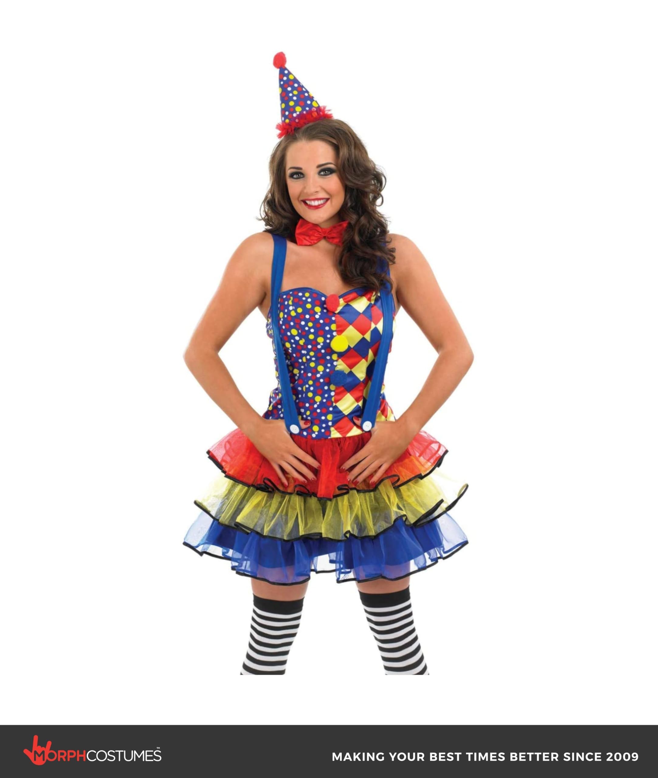 fun shack Clown Costume for Women, Colorful Clown Outfit, Fun Clown Attire for Parties and Events, Dress Up - Image 3