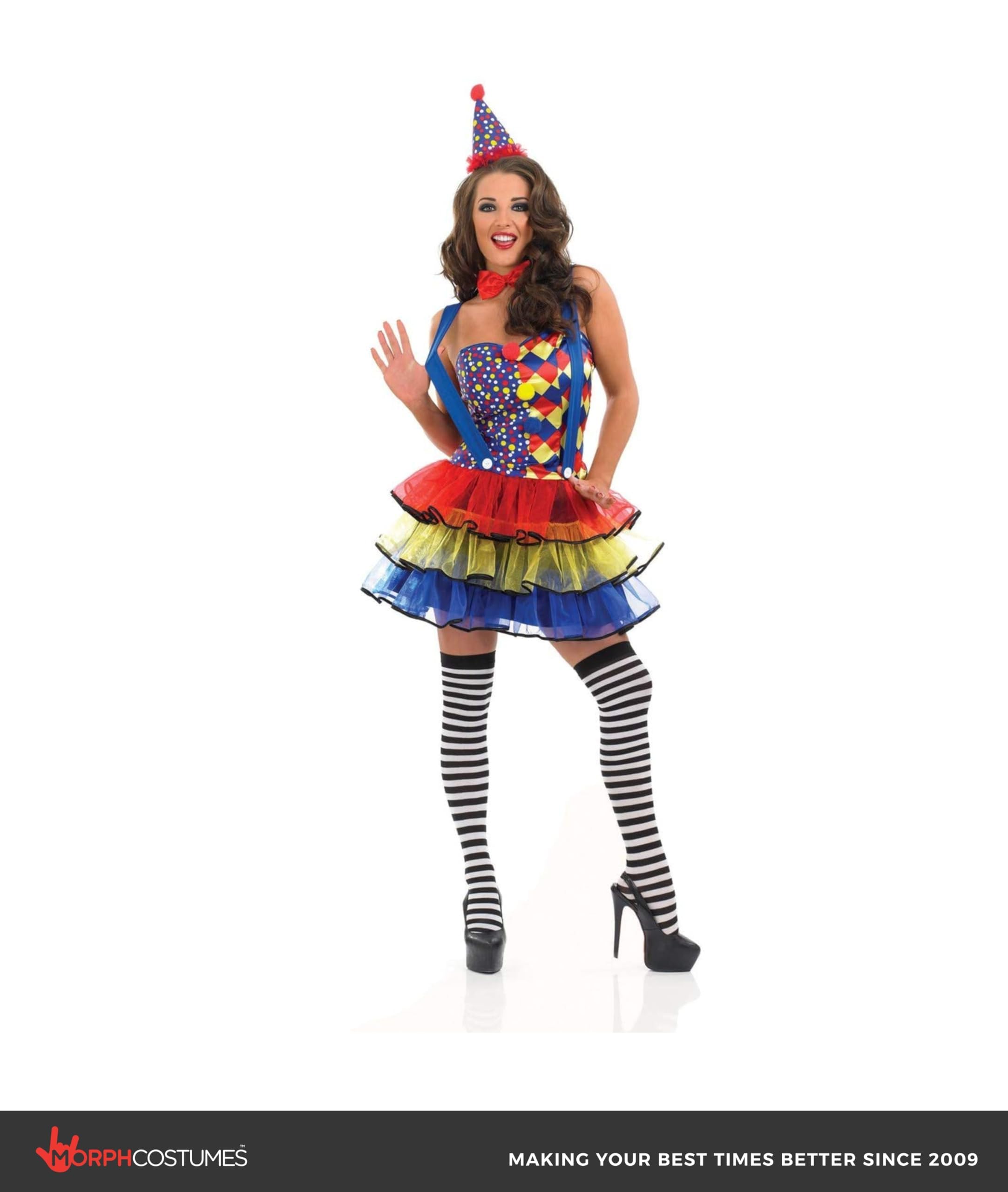 fun shack Clown Costume for Women, Colorful Clown Outfit, Fun Clown Attire for Parties and Events, Dress Up - Image 4