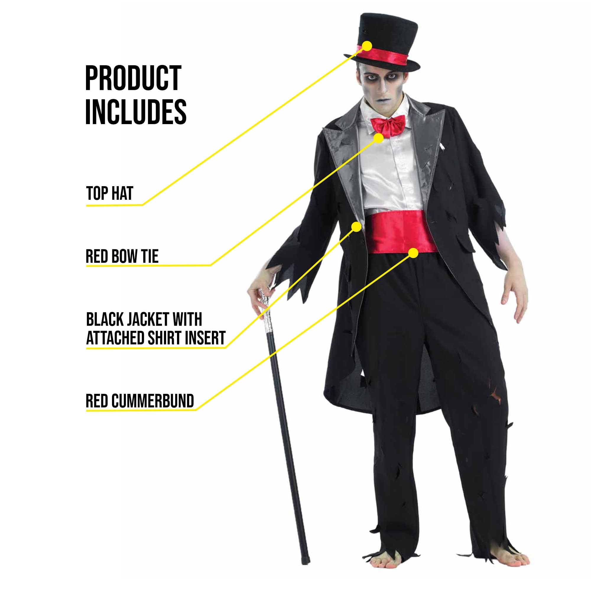 Fun Shack Corpse Groom Costume - Zombie Groom Halloween Costume - Image 3