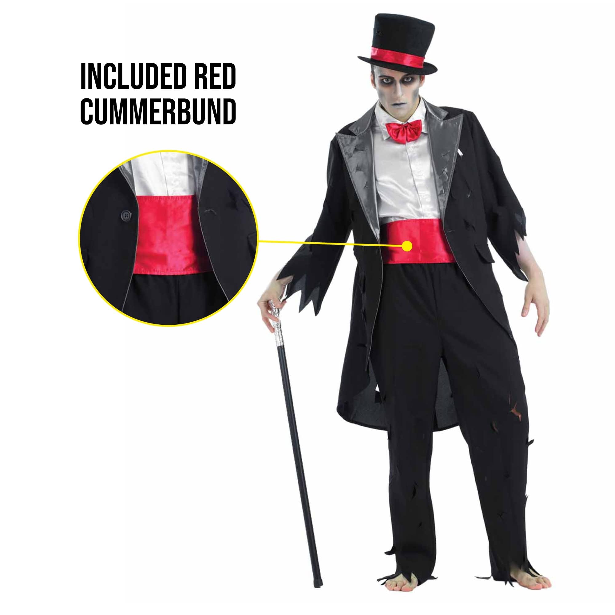 Fun Shack Corpse Groom Costume - Zombie Groom Halloween Costume - Image 4