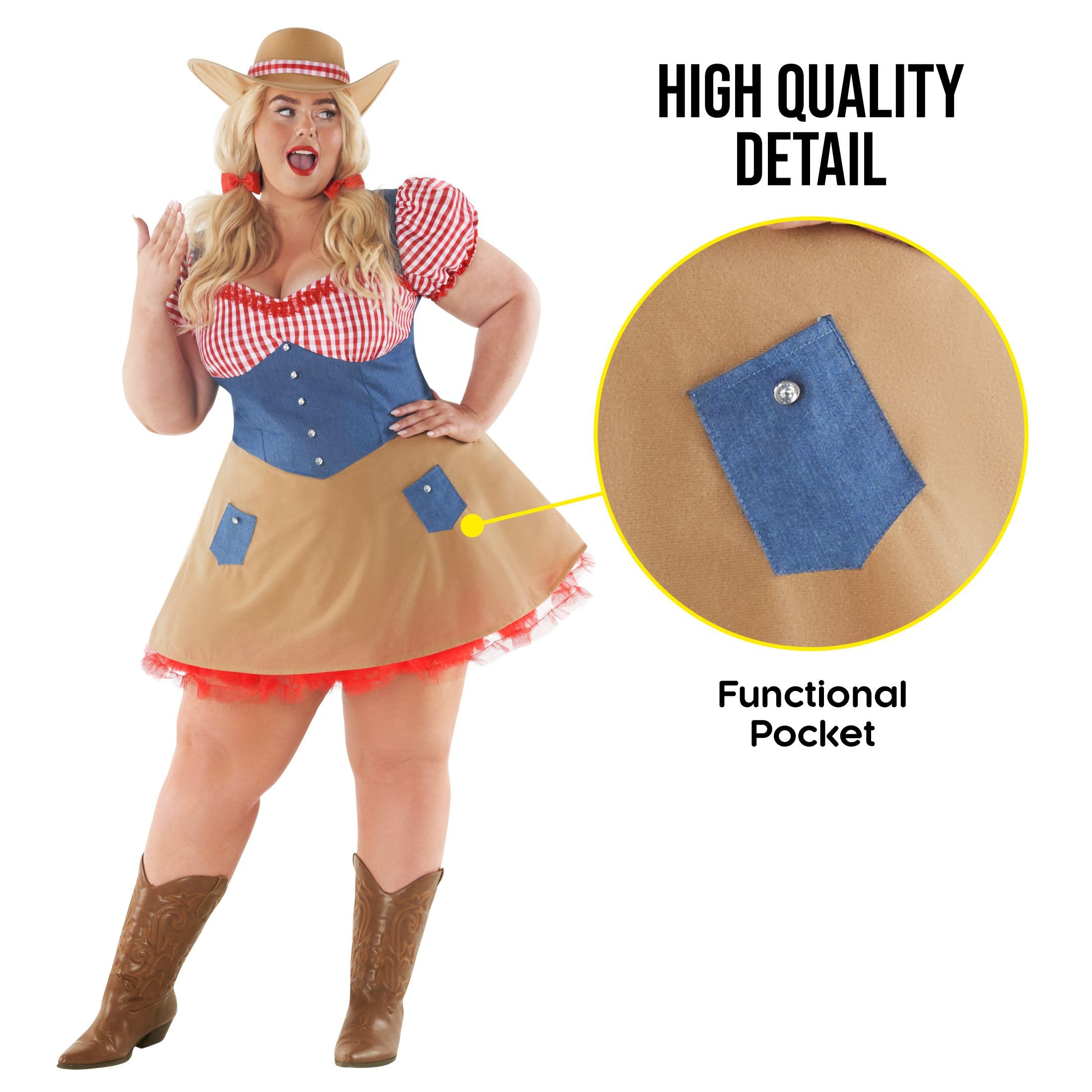 fun shack Cowgirl Costume For Women Halloween, Cow Girl Costumes Women, Cowgirl Costume Adult, Cowgirl Women Costume - Image 7