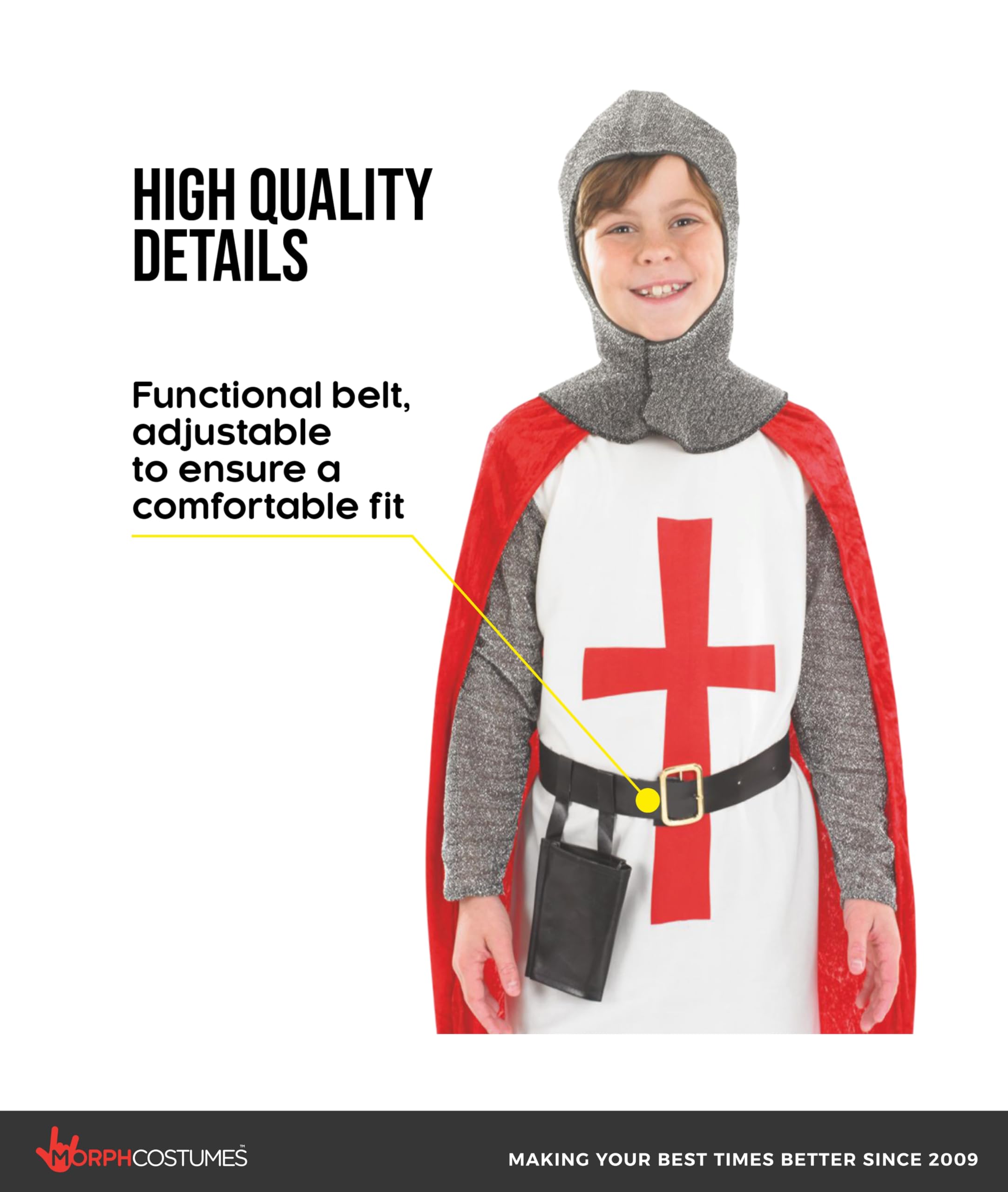 fun shack Crusader Costume Kids, Knight Costume Boys, Medieval Knight Costumes Boys, Book Characters Costumes for Kids, Small - Image 3