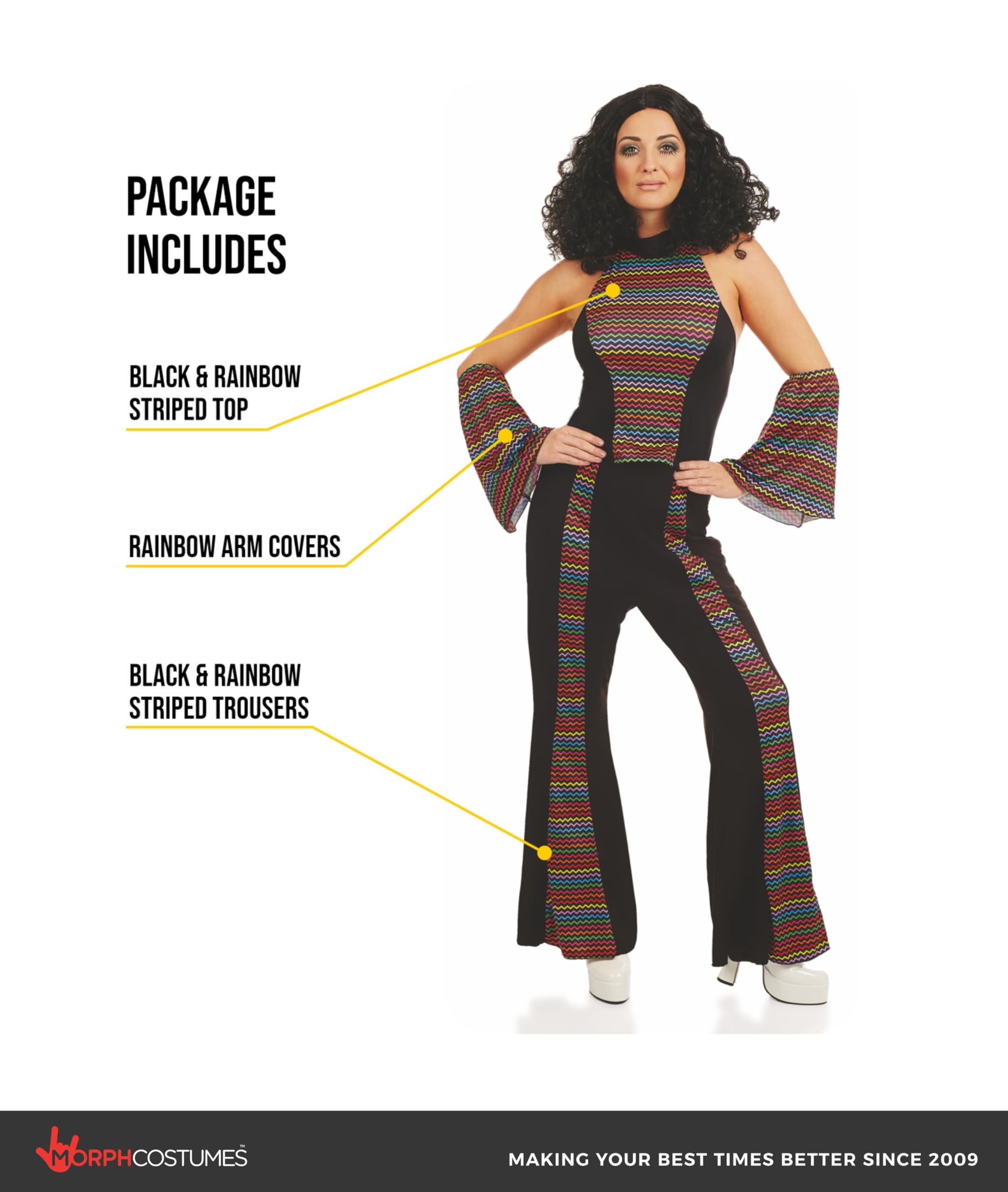 fun shack Disco Costume for Women, 70s Disco Dress, Retro Party Outfit, Womens Vintage Costume, Fun 70s Style - Image 2