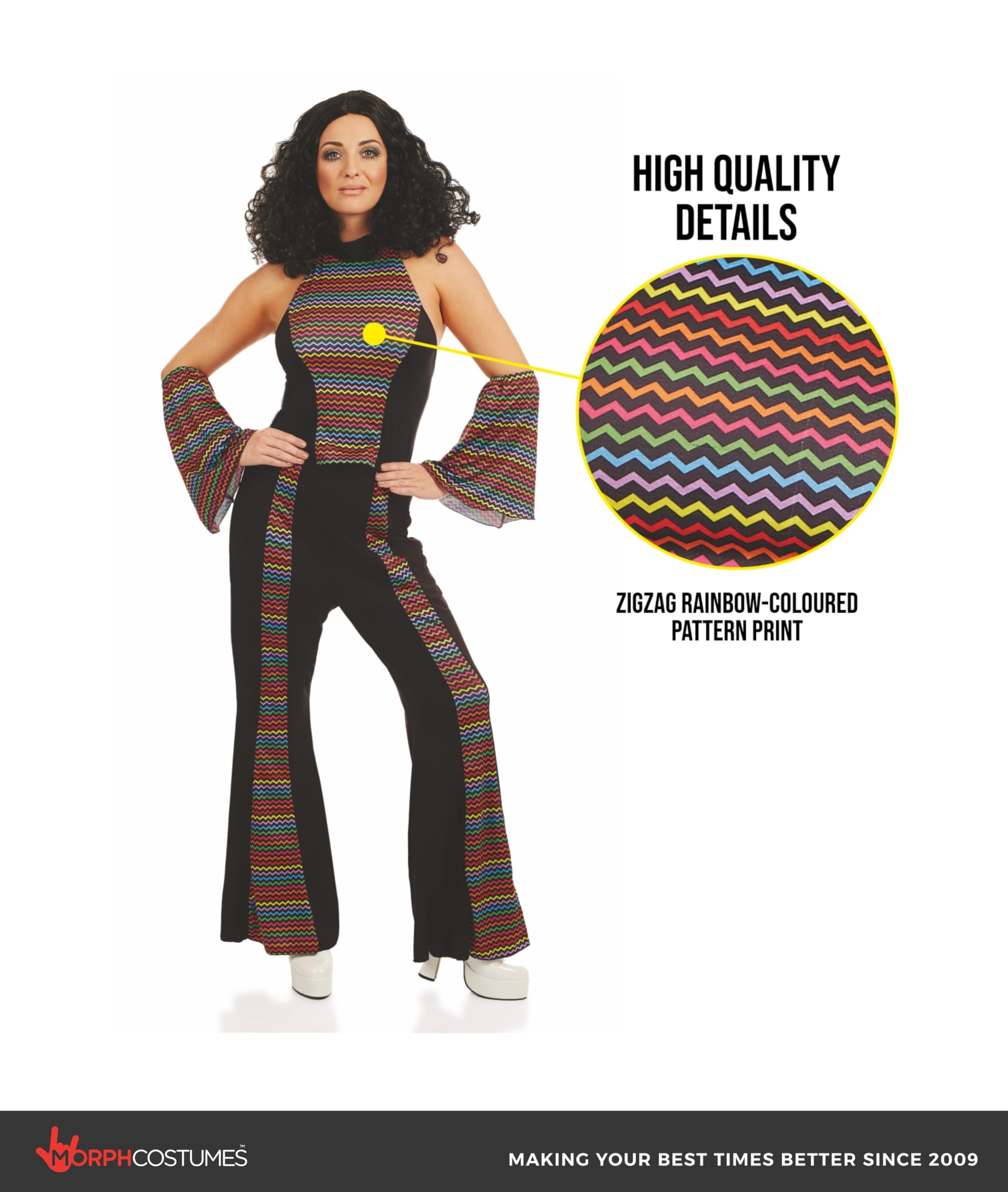 fun shack Disco Costume for Women, 70s Disco Dress, Retro Party Outfit, Womens Vintage Costume, Fun 70s Style - Image 3
