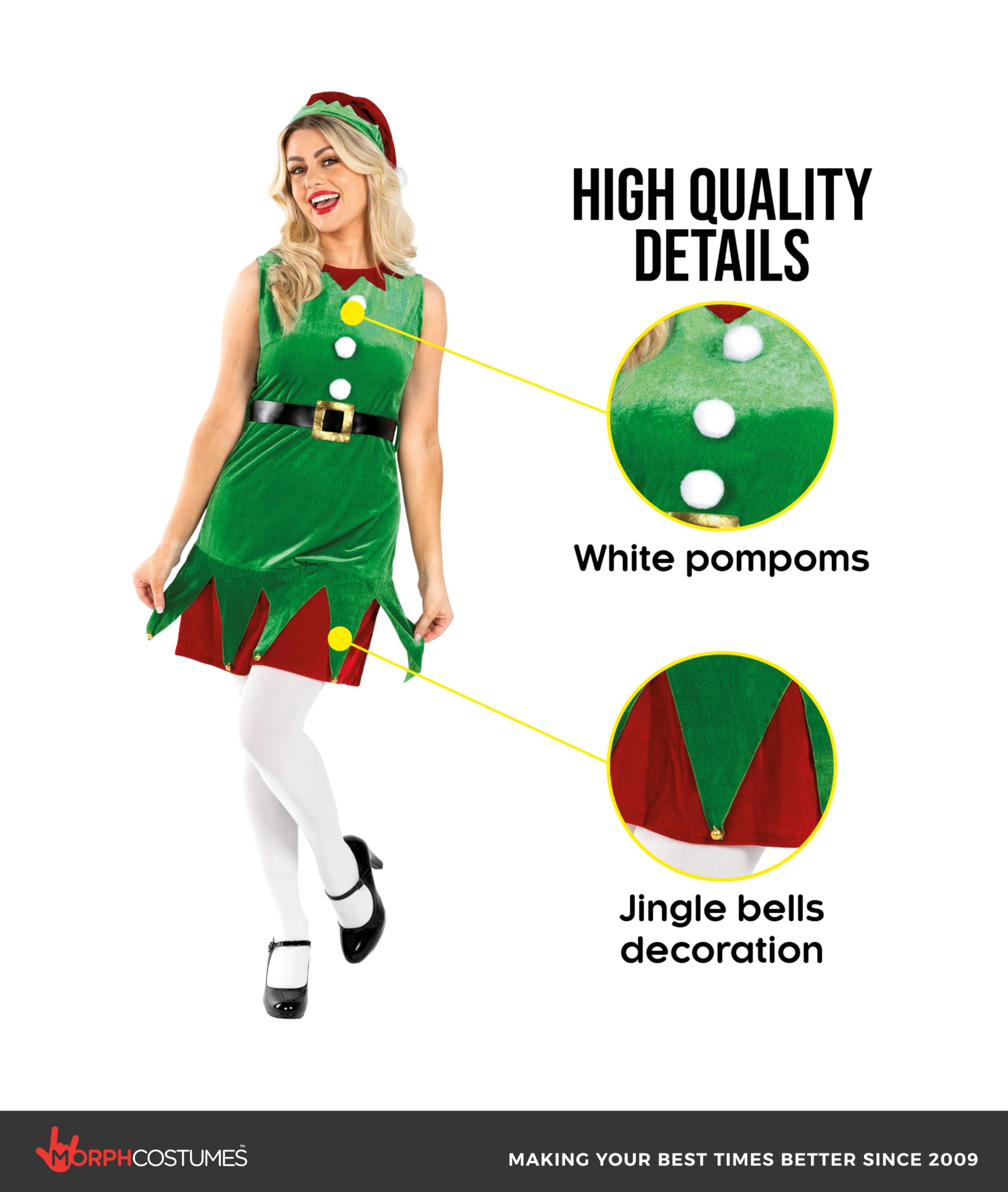 fun shack Elf Costume For Women, Ladies Elf Costume, Adult Christmas Costumes, Christmas Costumes For Women - Image 3