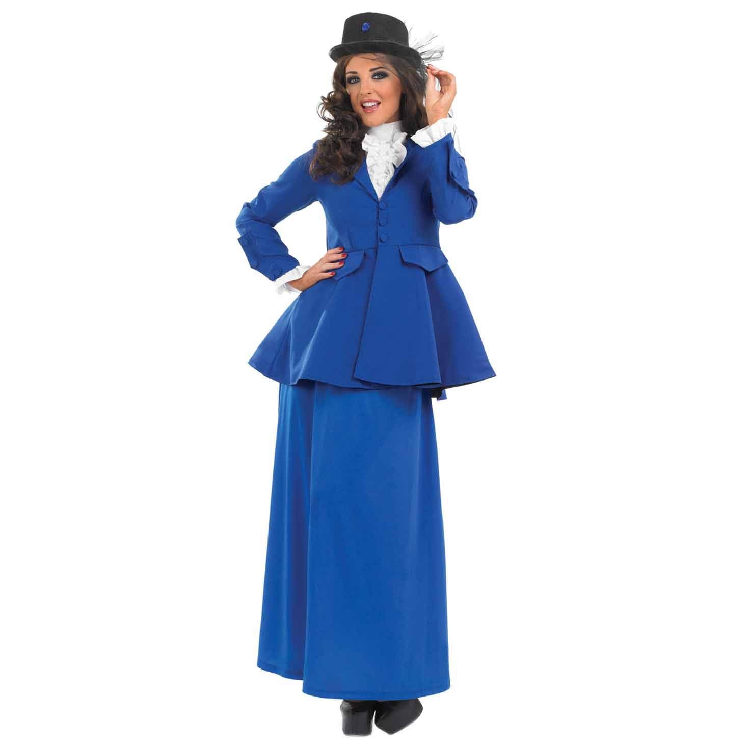 fun shack English Nanny Costume for Women, Adult Mary Poppins Book Character Outfit, Classic Nanny Dress