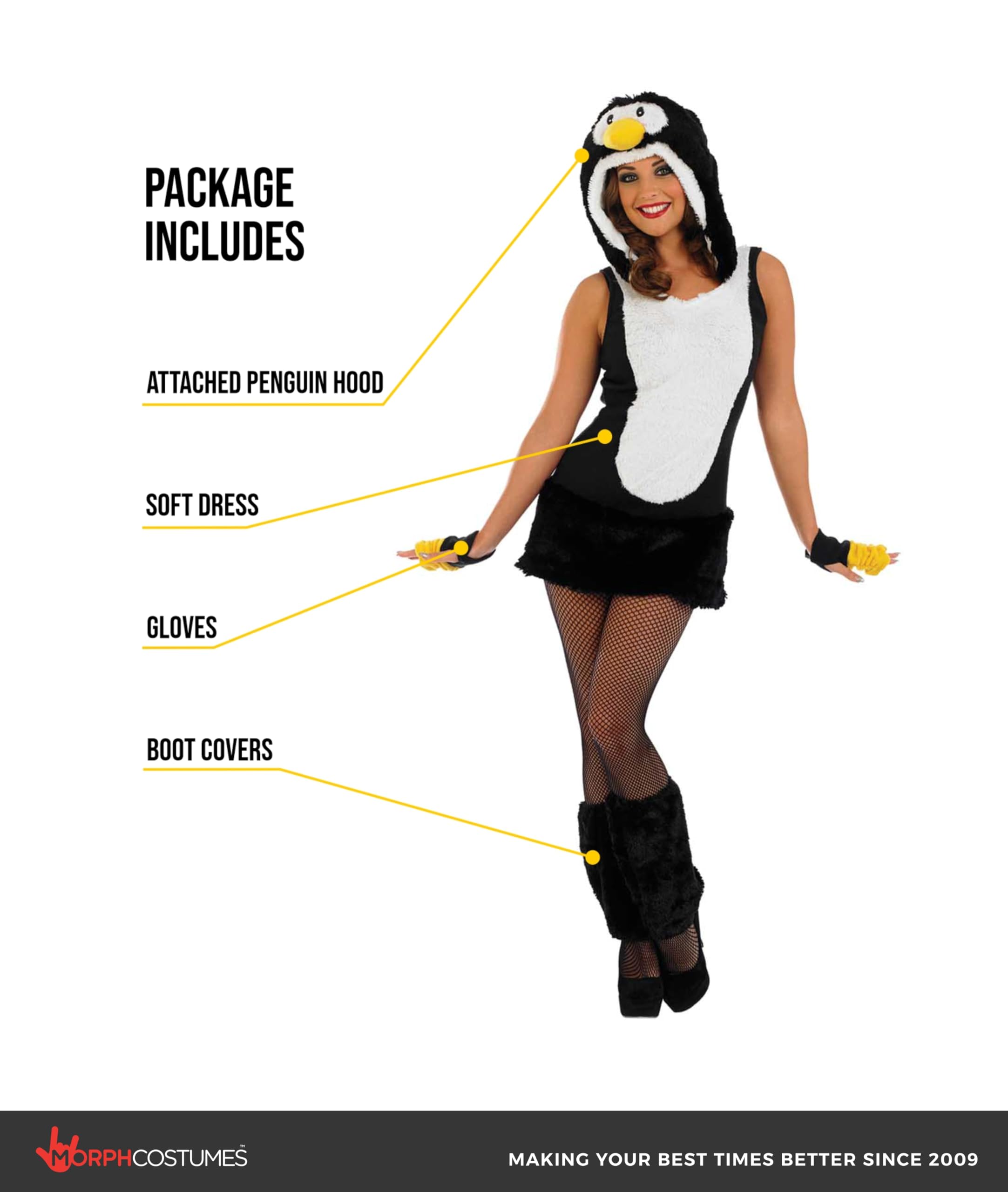 fun shack Female Penguin Costume, Womens Penguin Costumes, Pinguino Costume, Christmas Costumes For Women - Image 2