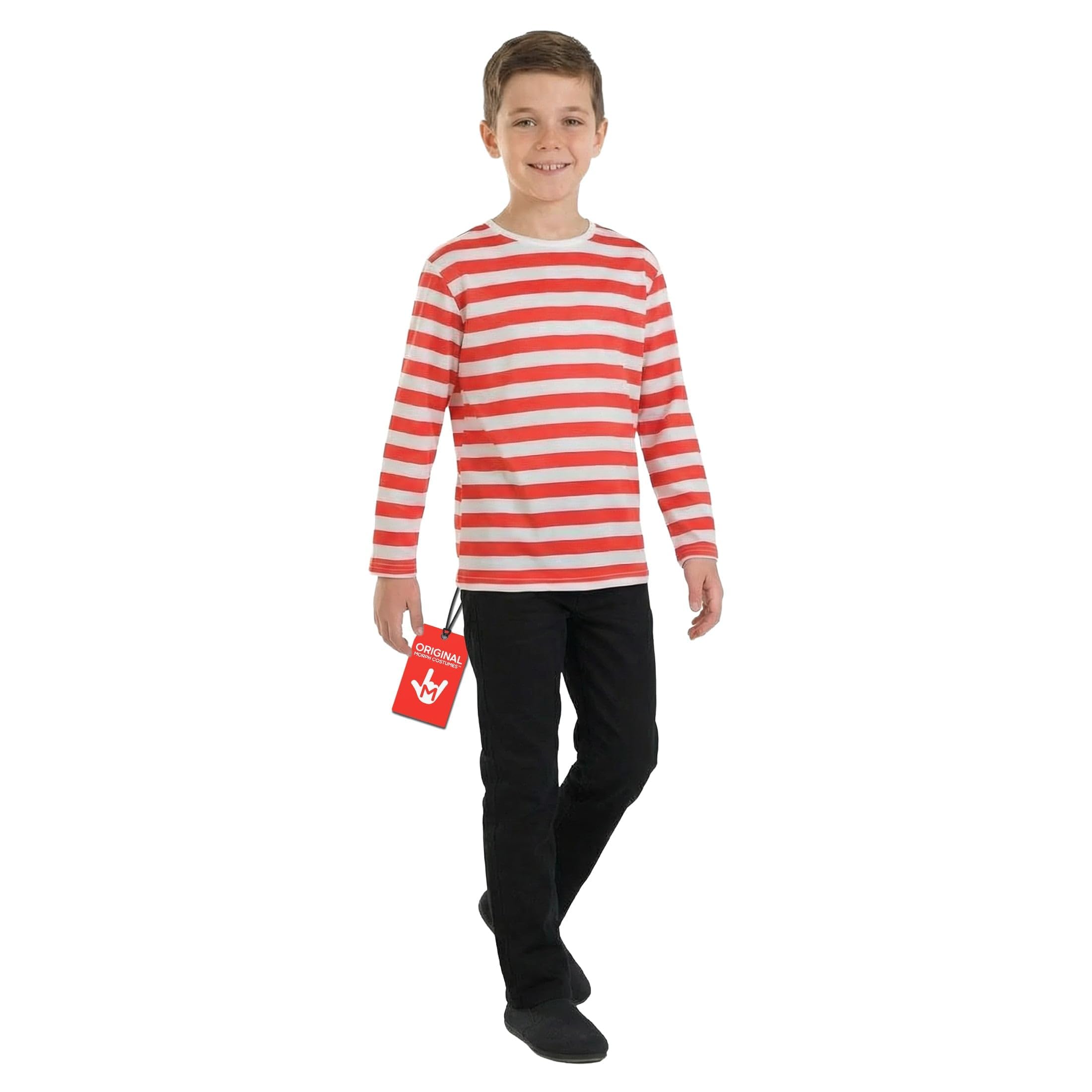 fun shack Find Me Costume for Kids, Red and White Striped Jumper Costume, Kids Book Character Costumes Boys