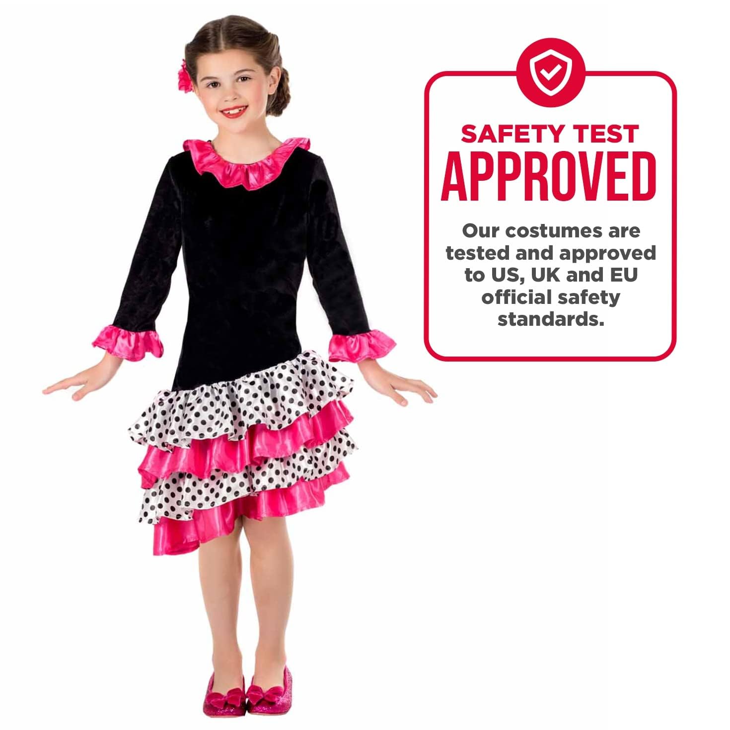 fun shack Flamenco Dress for Girls, Kids Flamenco Dancer Costume, Flamingo Dancer Costume Girls - Image 4
