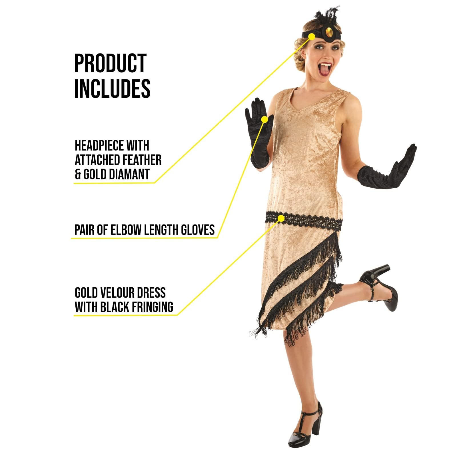fun shack Flapper Costumes For Women, 1920s Roaring 20s Dress, Vintage Flapper Outfit For Parties, Events - Image 3