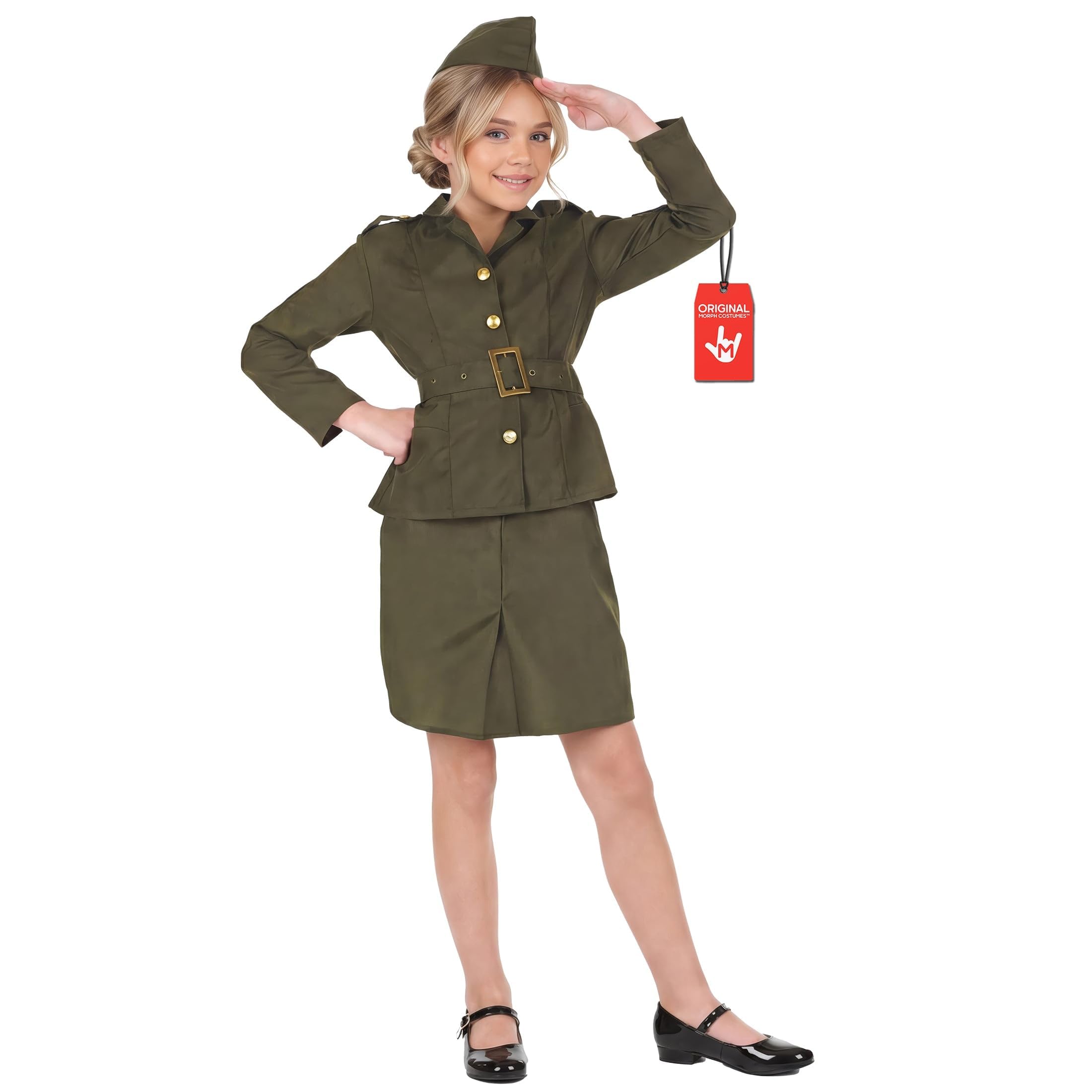 fun shack Girls Army Costume, WW2 Costume Kids, Girls Military Costumes, Book Character Day Costume