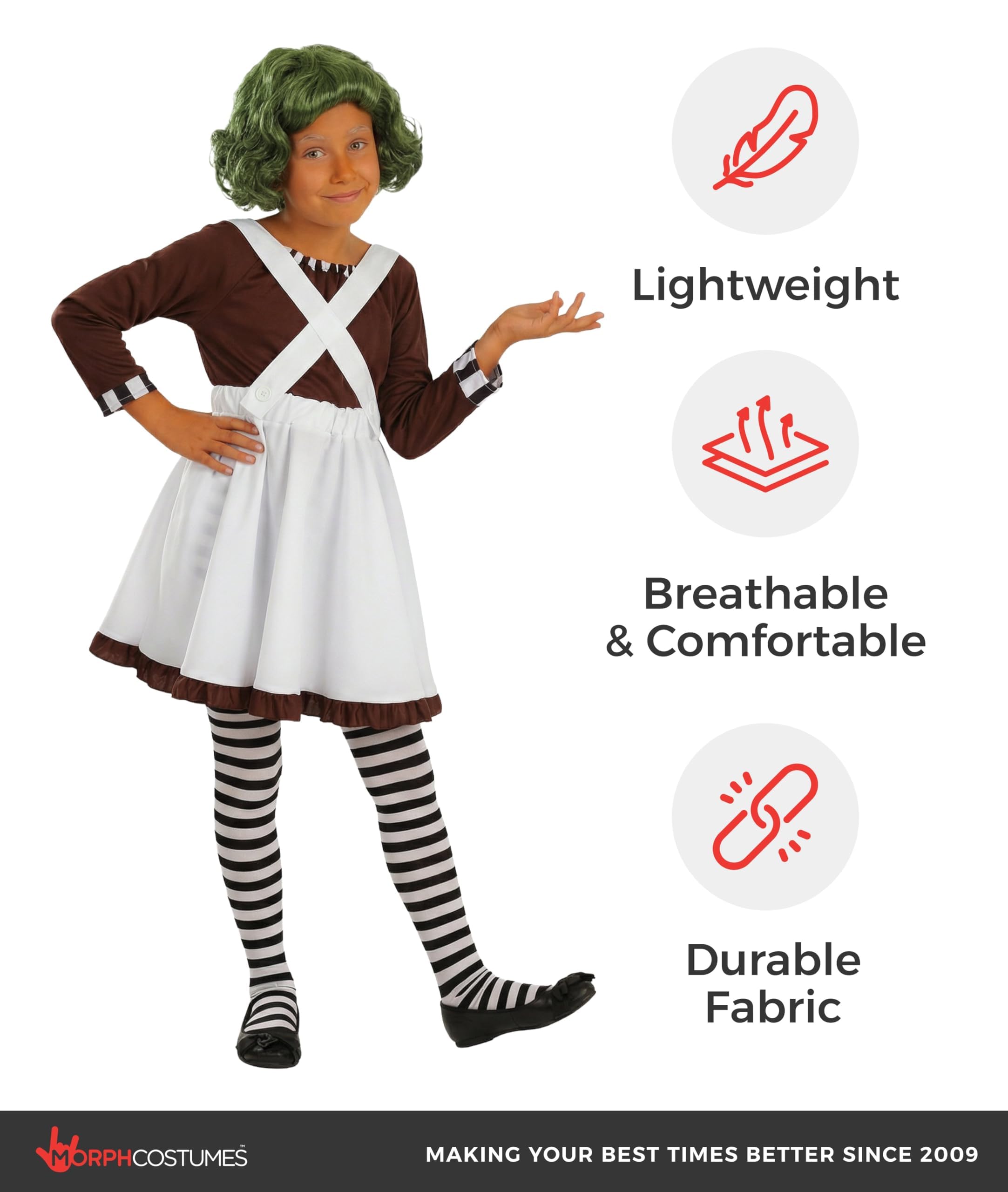 fun shack Girls Chocolate Factory Worker Halloween Costume, Kids Candy Movie Character Outfit for Trick-or-treating, Small - Image 3