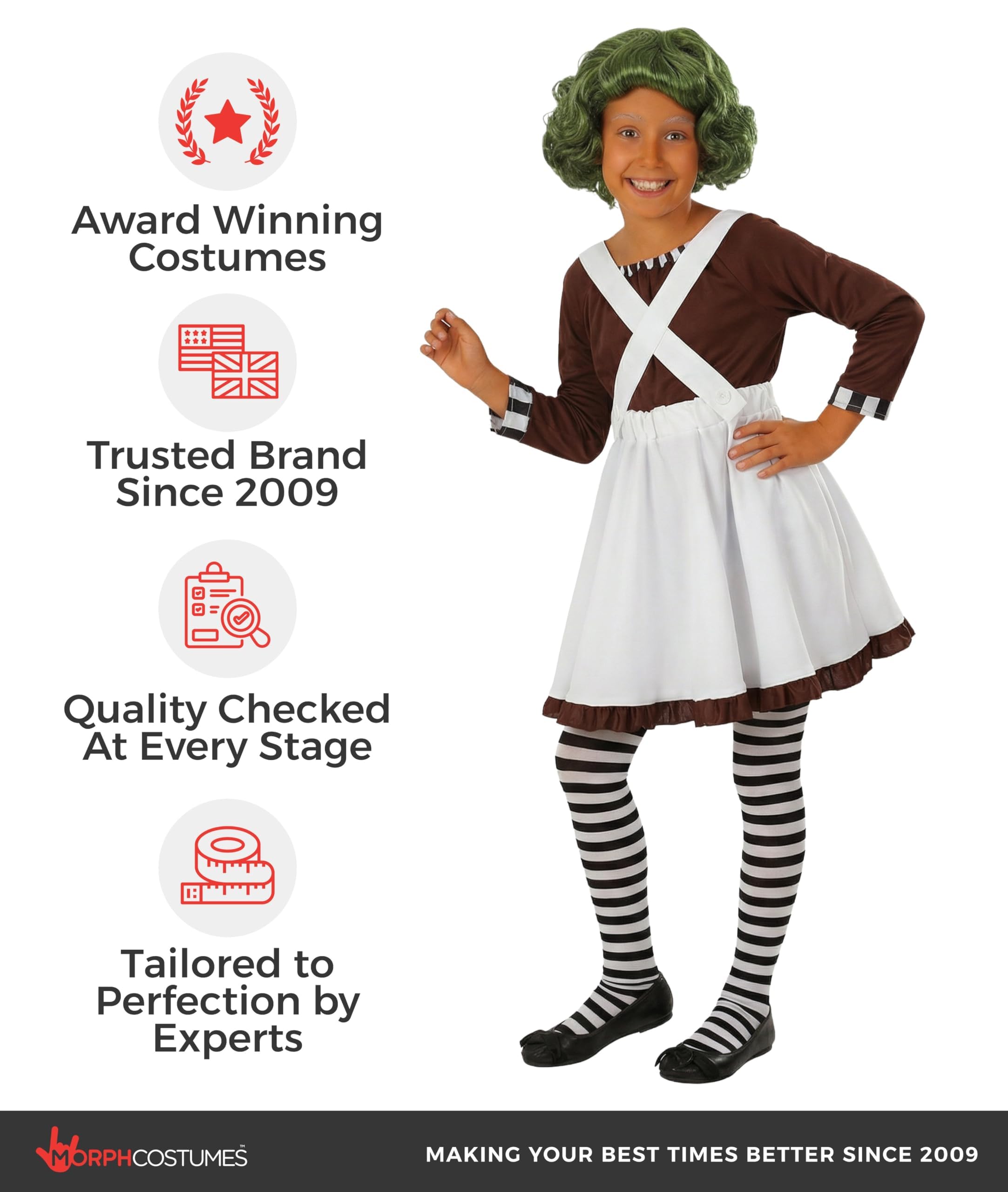 fun shack Girls Chocolate Factory Worker Halloween Costume, Kids Candy Movie Character Outfit for Trick-or-treating, Small - Image 4