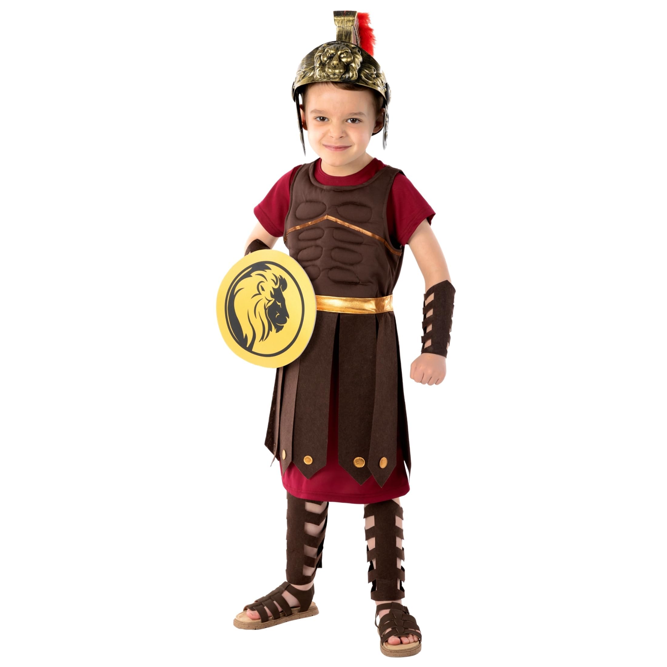 fun shack Gladiator Costume Kids Roman Soldier Boys Halloween Costume