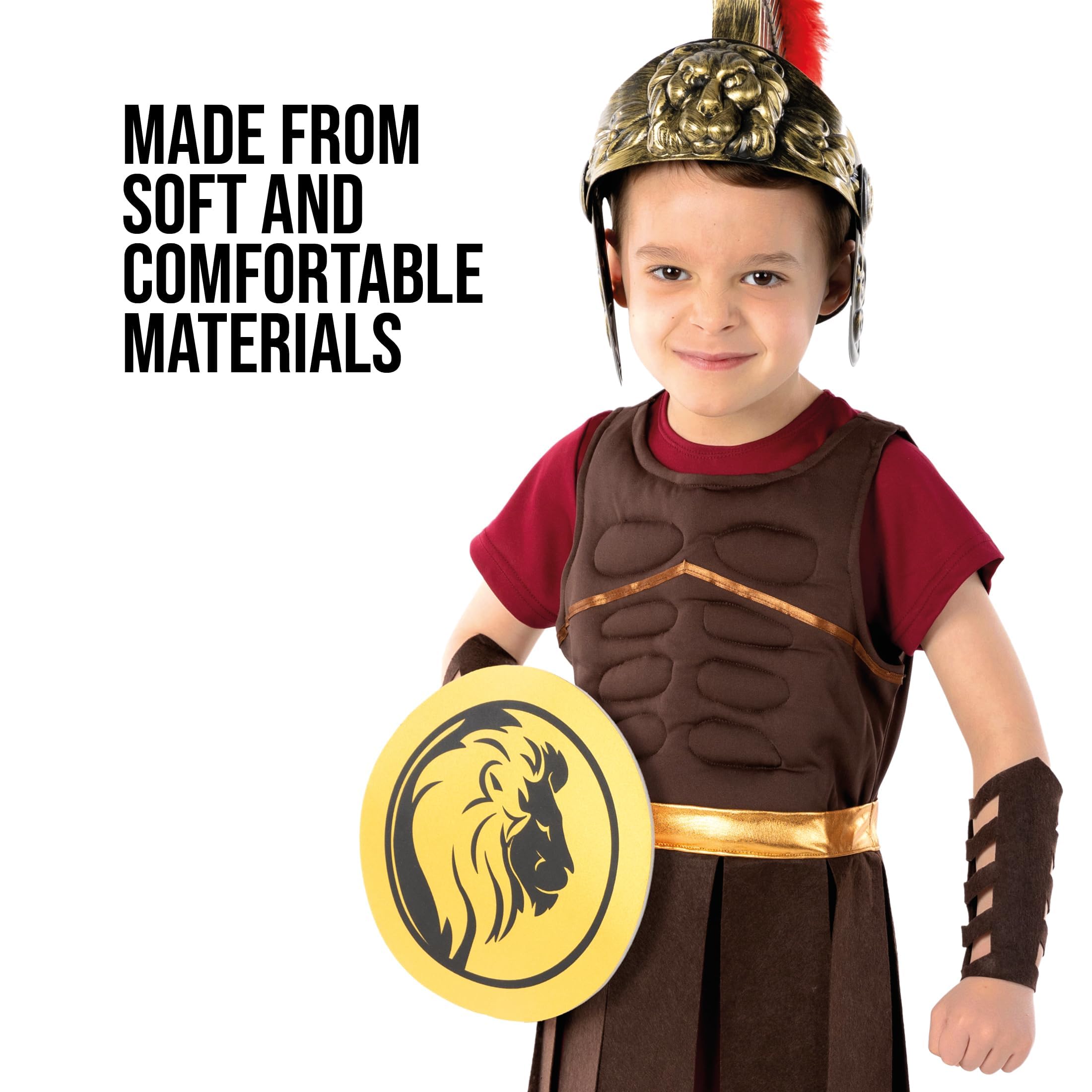 fun shack Gladiator Costume Kids Roman Soldier Boys Halloween Costume - Image 3