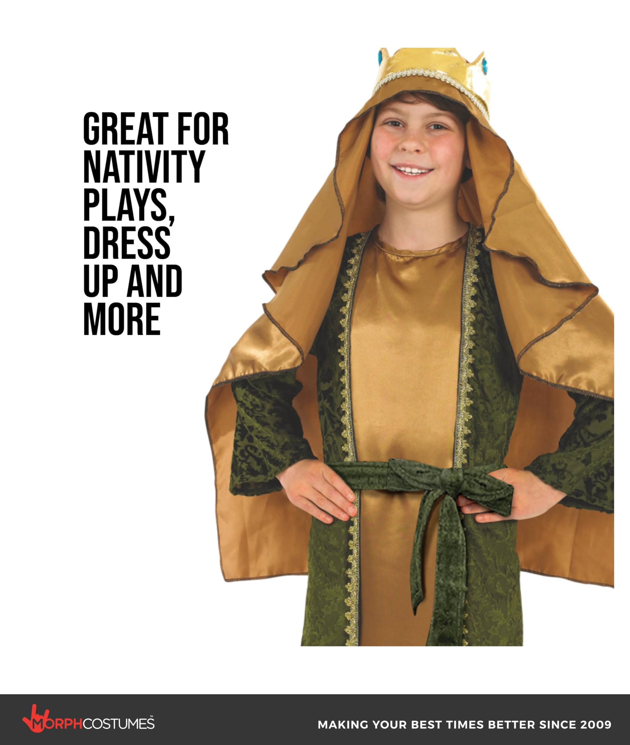fun shack Gold Wiseman Costume Kids, Wise Man Costume for Kids, Nativity Costumes for Boys, Christmas Costumes Boys, Small - Image 5