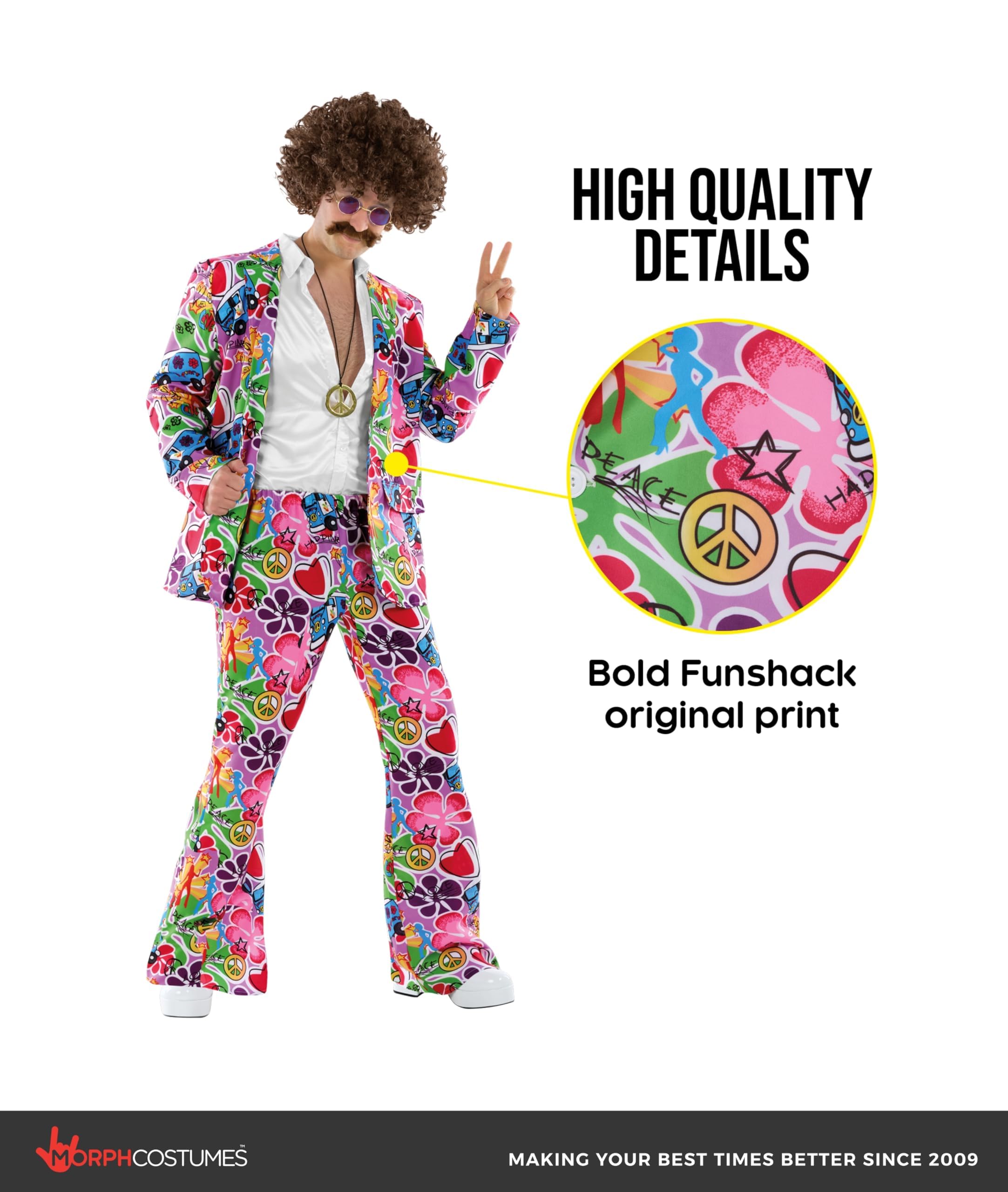 fun shack Groovy Mens Hippie Costume, Retro 60s Suit for Men, Adult Groovy Costumes, Vintage Hippie Outfit - Image 3
