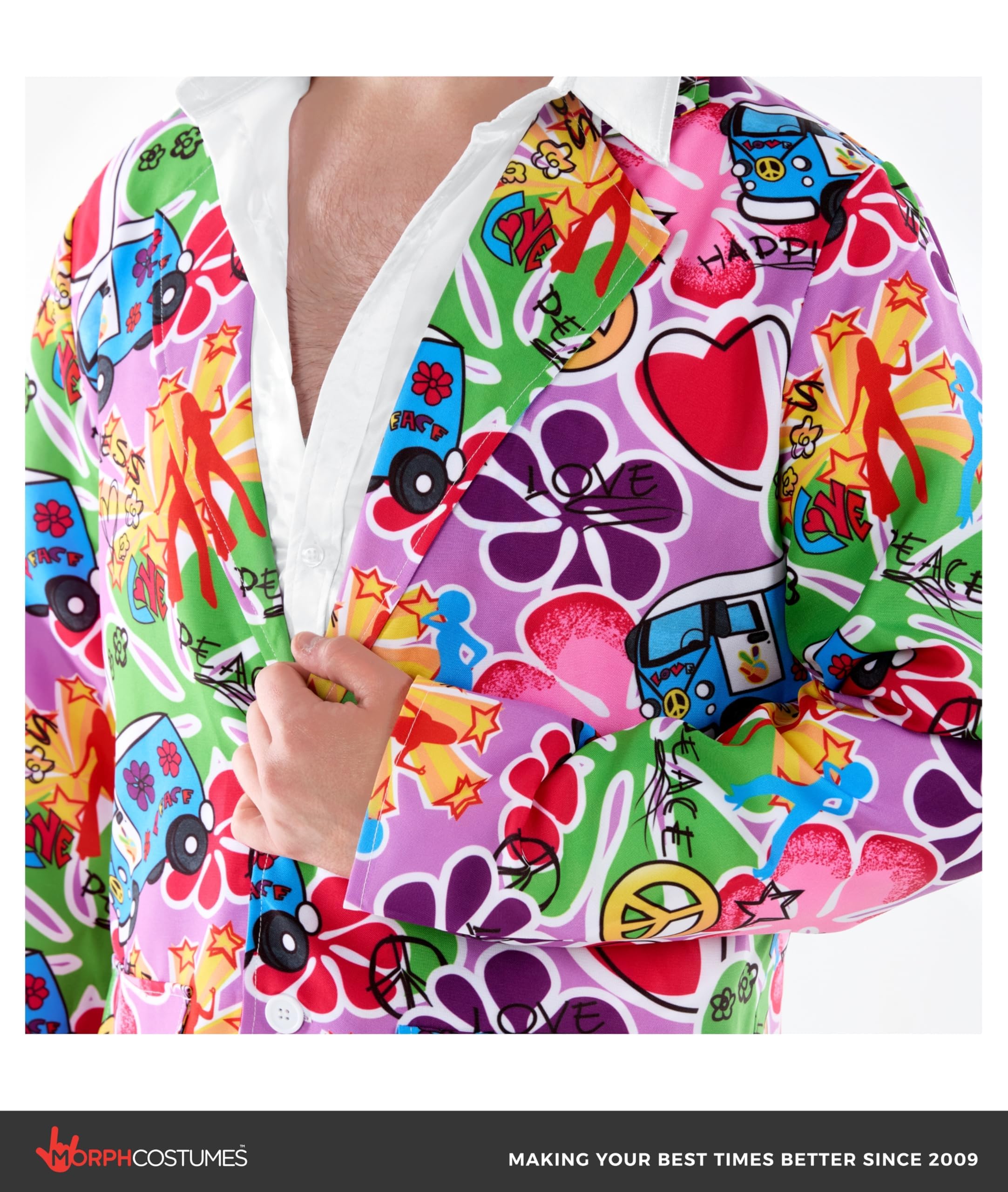 fun shack Groovy Mens Hippie Costume, Retro 60s Suit for Men, Adult Groovy Costumes, Vintage Hippie Outfit - Image 6