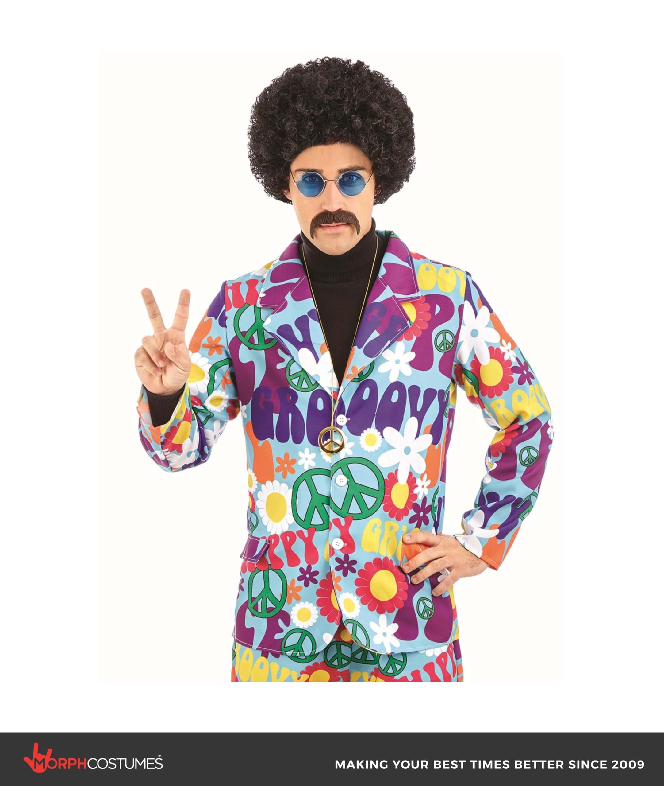 fun shack Groovy Mens Hippie Costume, Retro Mens Hippie Costumes for Adults, Groovy Costumes for Men, 60s Suit Men - Image 5