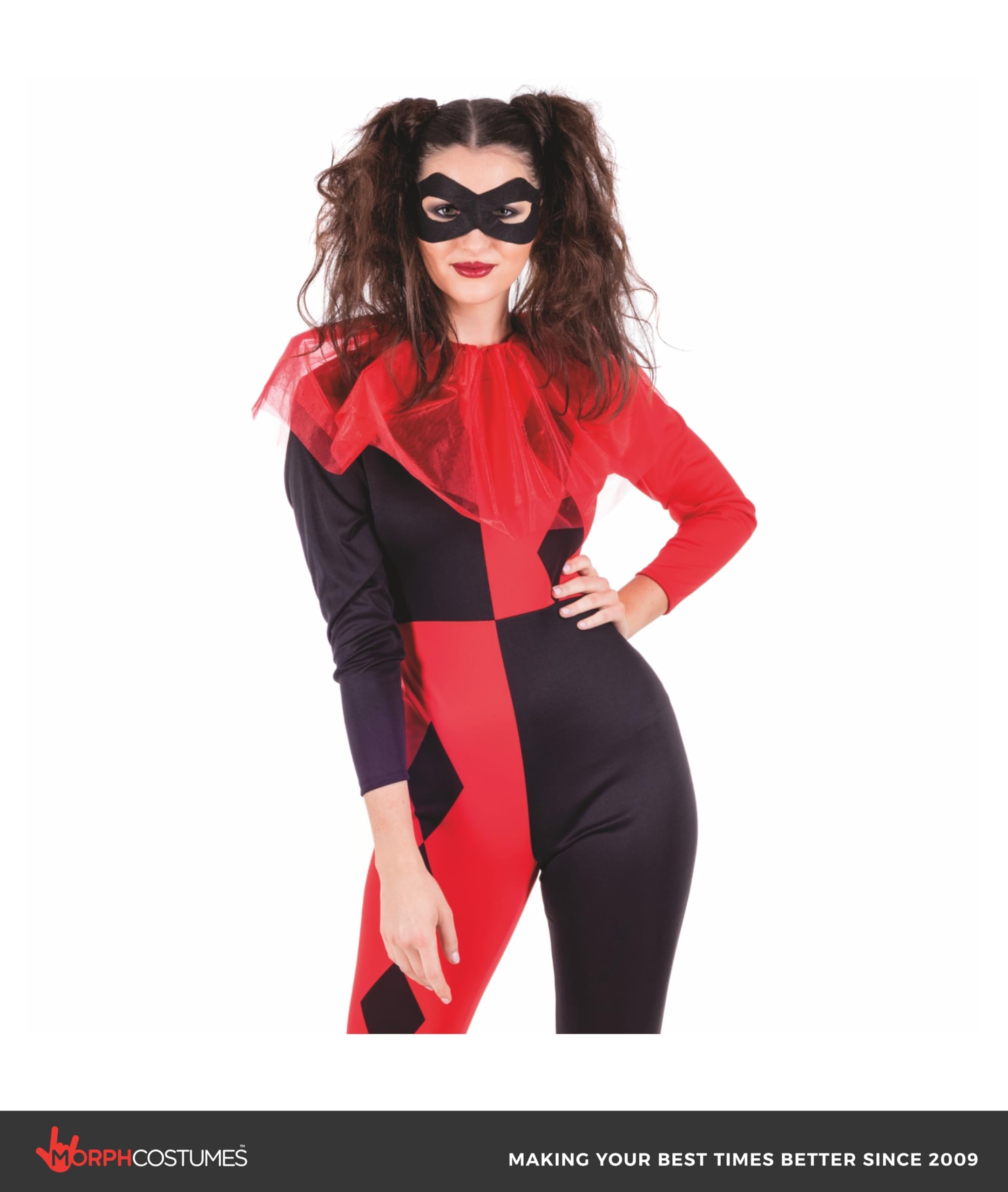 fun shack Harlequin Costume Woman, Jester Costume Womens, Clown Costumes Women, Halloween Costumes for Women - Image 4