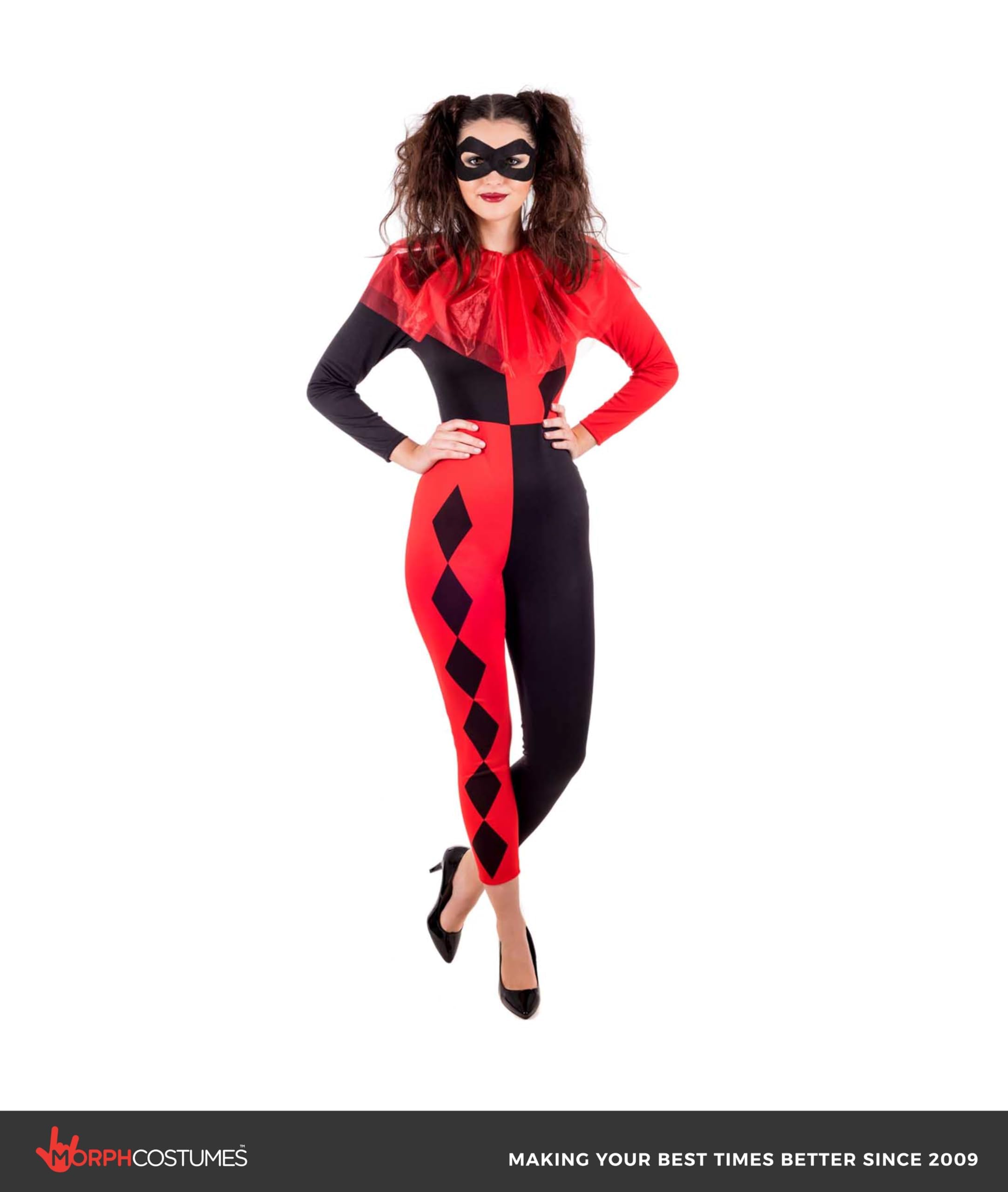 fun shack Harlequin Costume Woman, Jester Costume Womens, Clown Costumes Women, Halloween Costumes for Women - Image 5