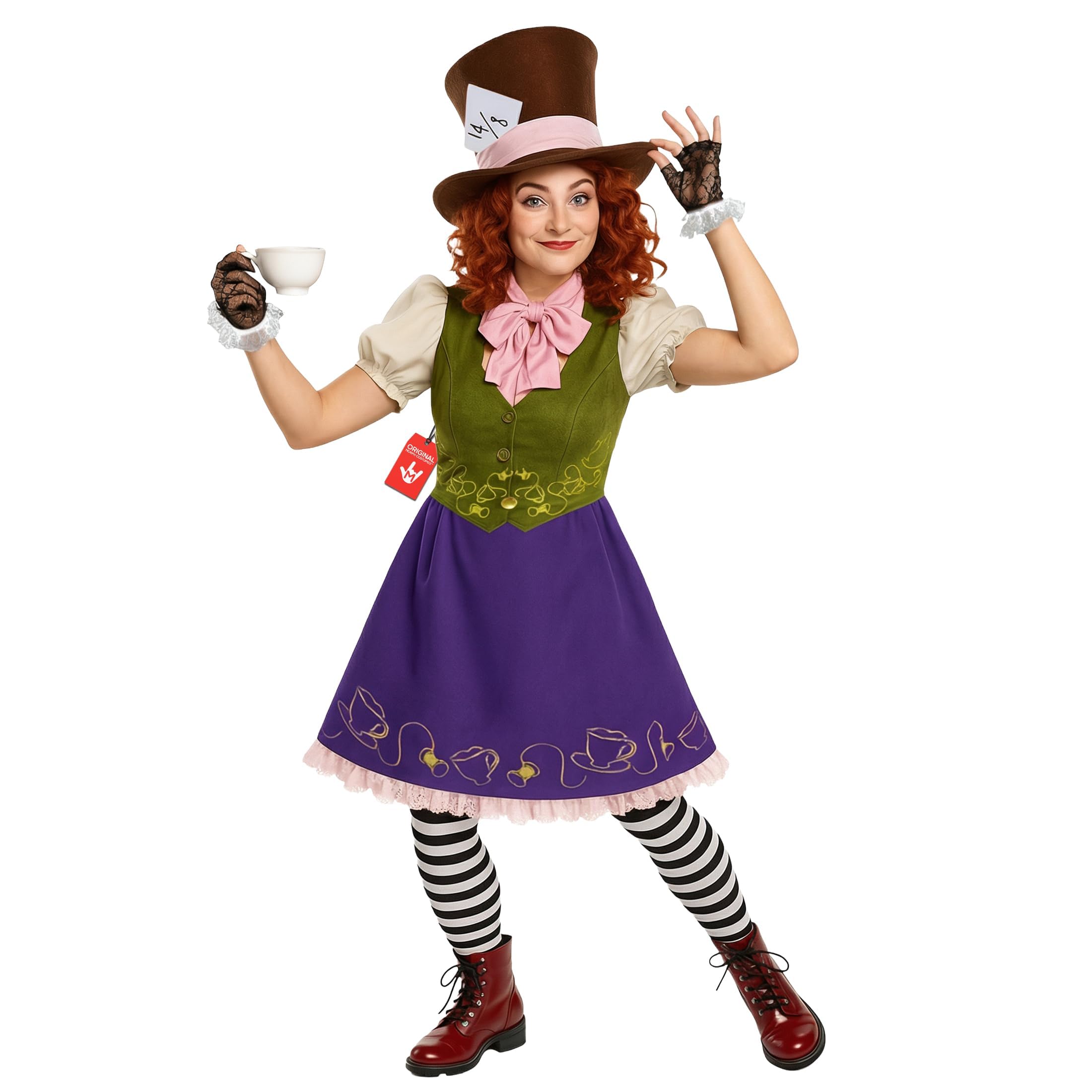 fun shack Hatter Costume for Women, Halloween Teacher Book Character Costume for Adults, Hatter Costumes for Women