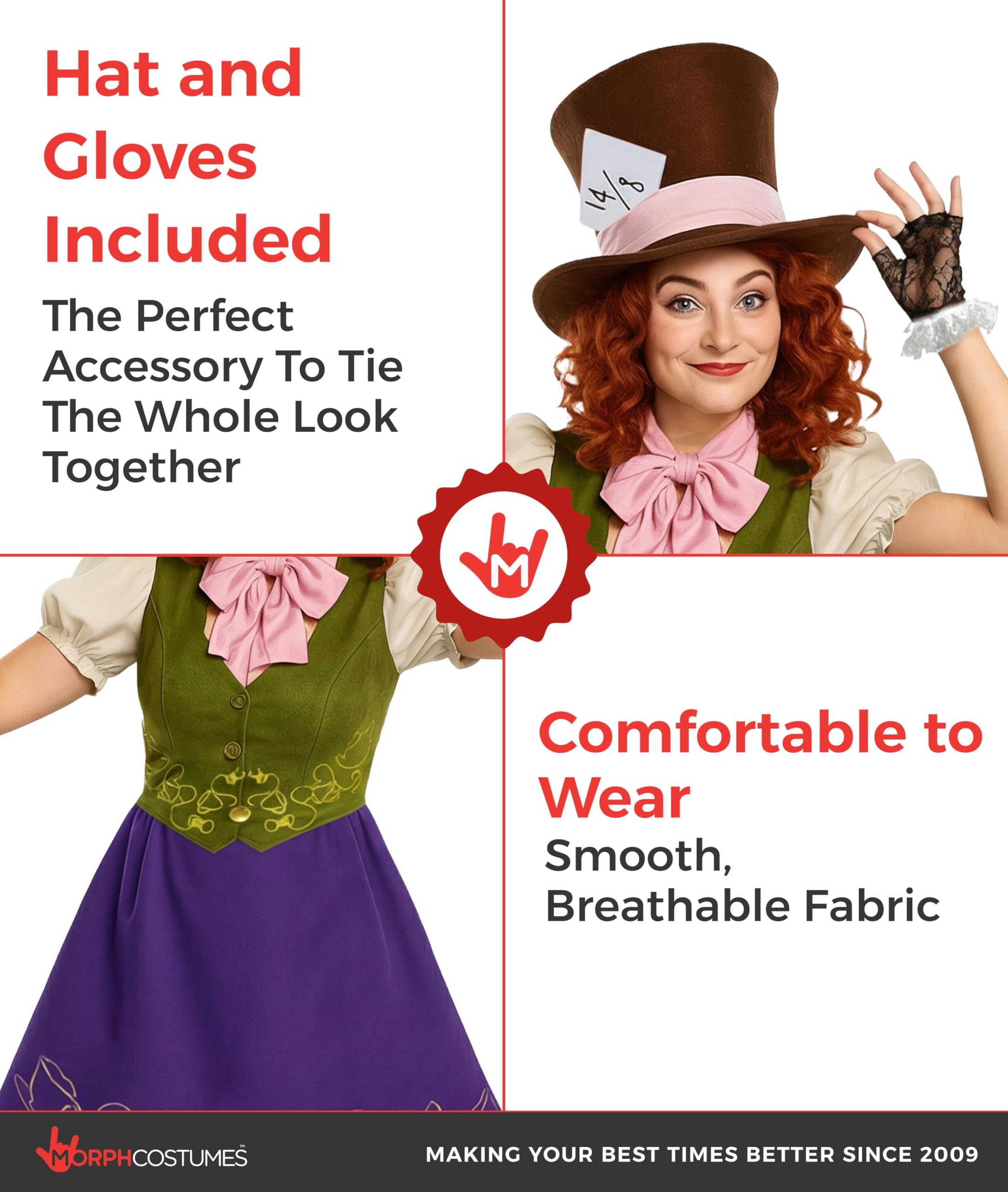 fun shack Hatter Costume for Women, Halloween Teacher Book Character Costume for Adults, Hatter Costumes for Women - Image 3