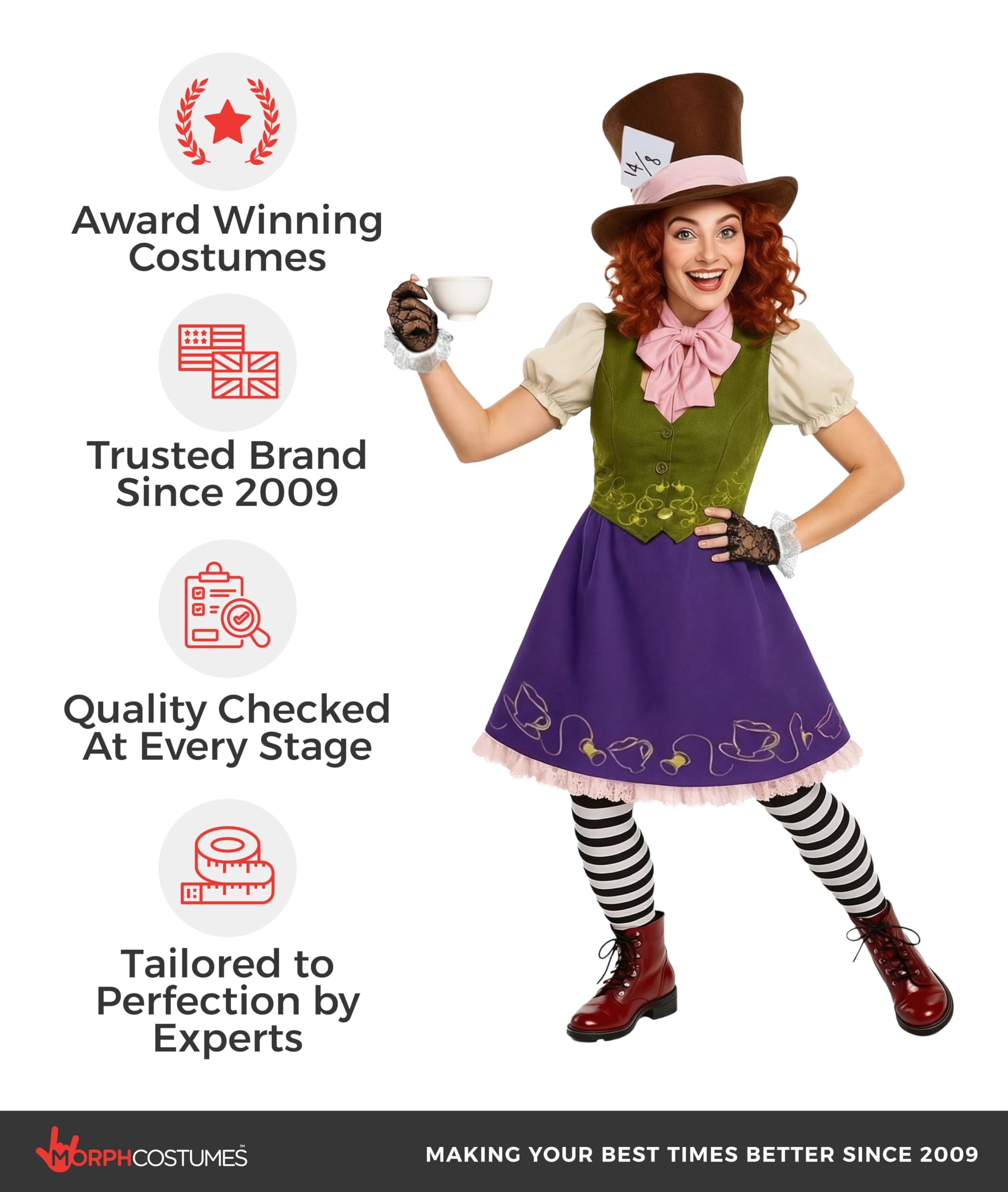 fun shack Hatter Costume for Women, Halloween Teacher Book Character Costume for Adults, Hatter Costumes for Women - Image 5