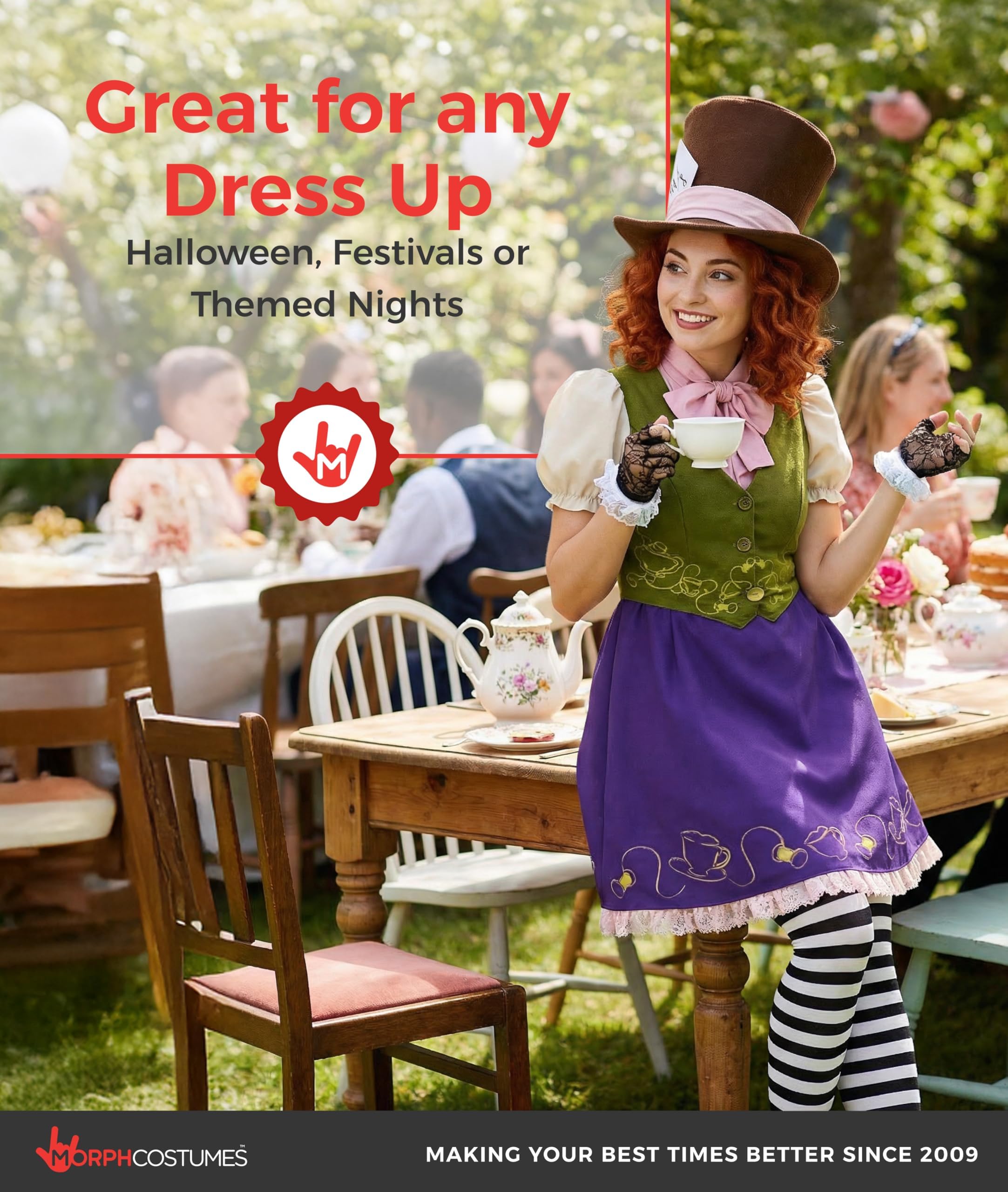 fun shack Hatter Costume for Women, Halloween Teacher Book Character Costume for Adults, Hatter Costumes for Women - Image 6