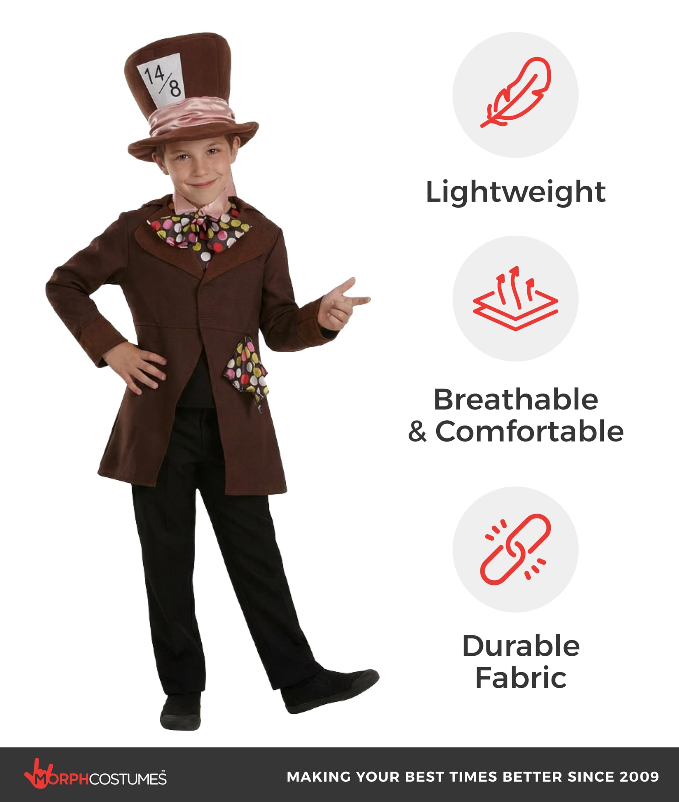 fun shack Hatter Costume Kids, Hatter Costume, Book Character Costumes For Kids Boys, Small - Image 4