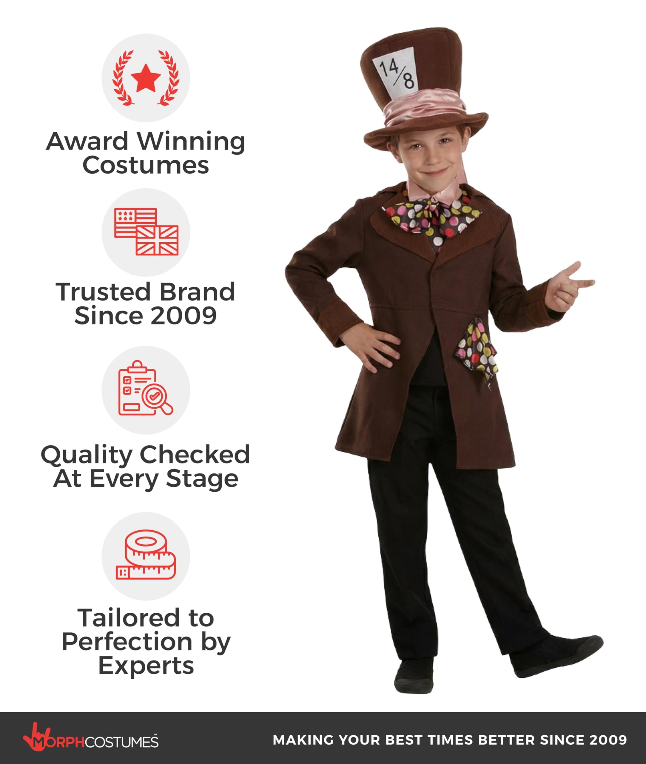 fun shack Hatter Costume Kids, Hatter Costume, Book Character Costumes For Kids Boys, Small - Image 5