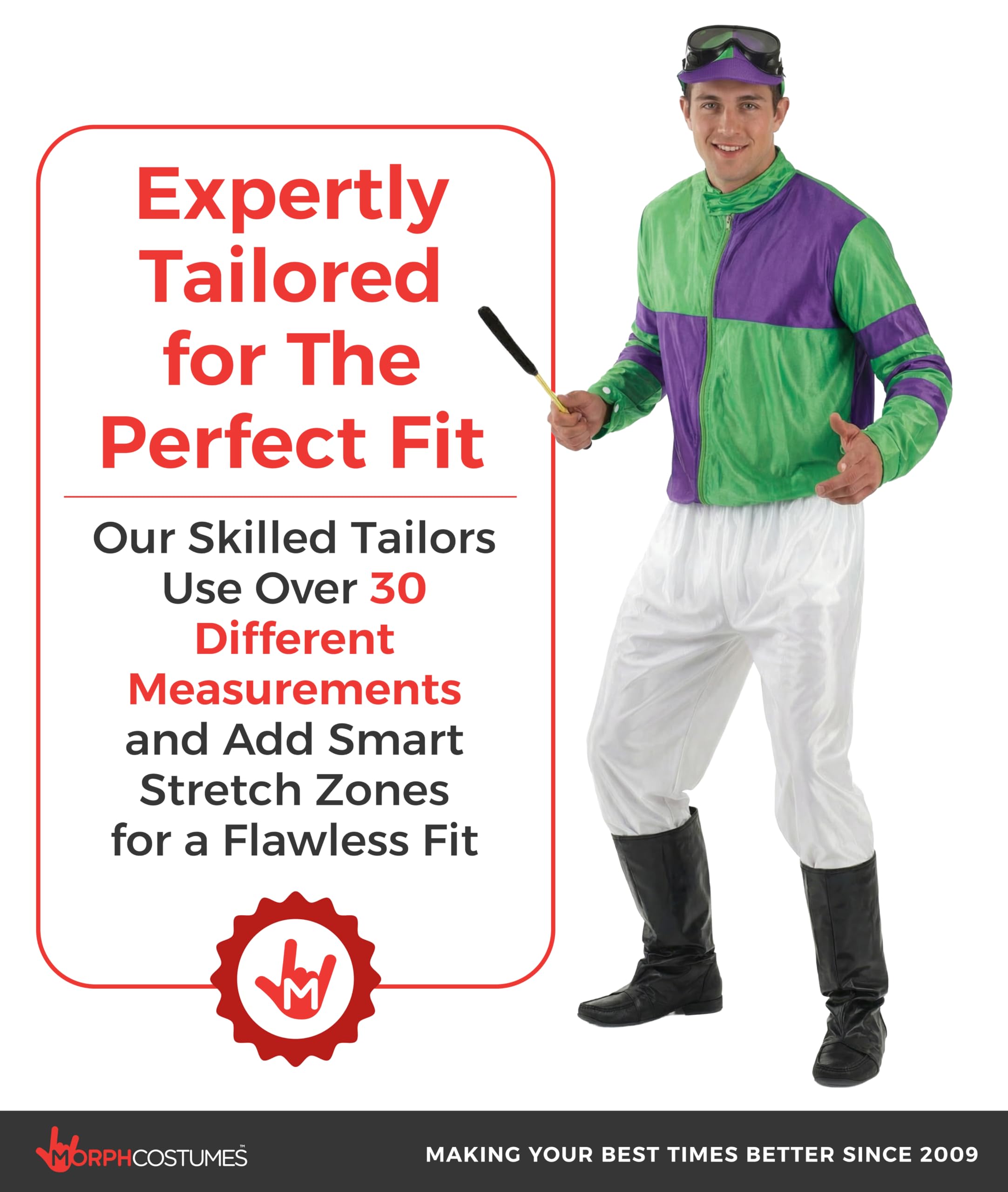 fun shack Horse Jockey Costume for Men, Adult Jockey Halloween Outfit, Equestrian Theme Dress-Up, Race Day Attire - Image 4