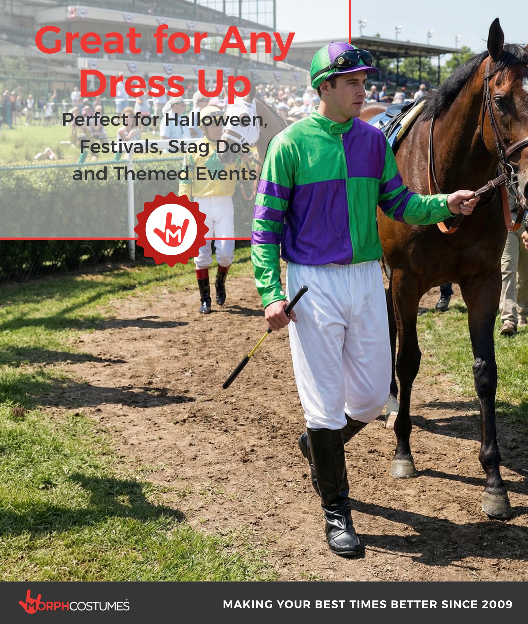 fun shack Horse Jockey Costume for Men, Adult Jockey Halloween Outfit, Equestrian Theme Dress-Up, Race Day Attire - Image 6