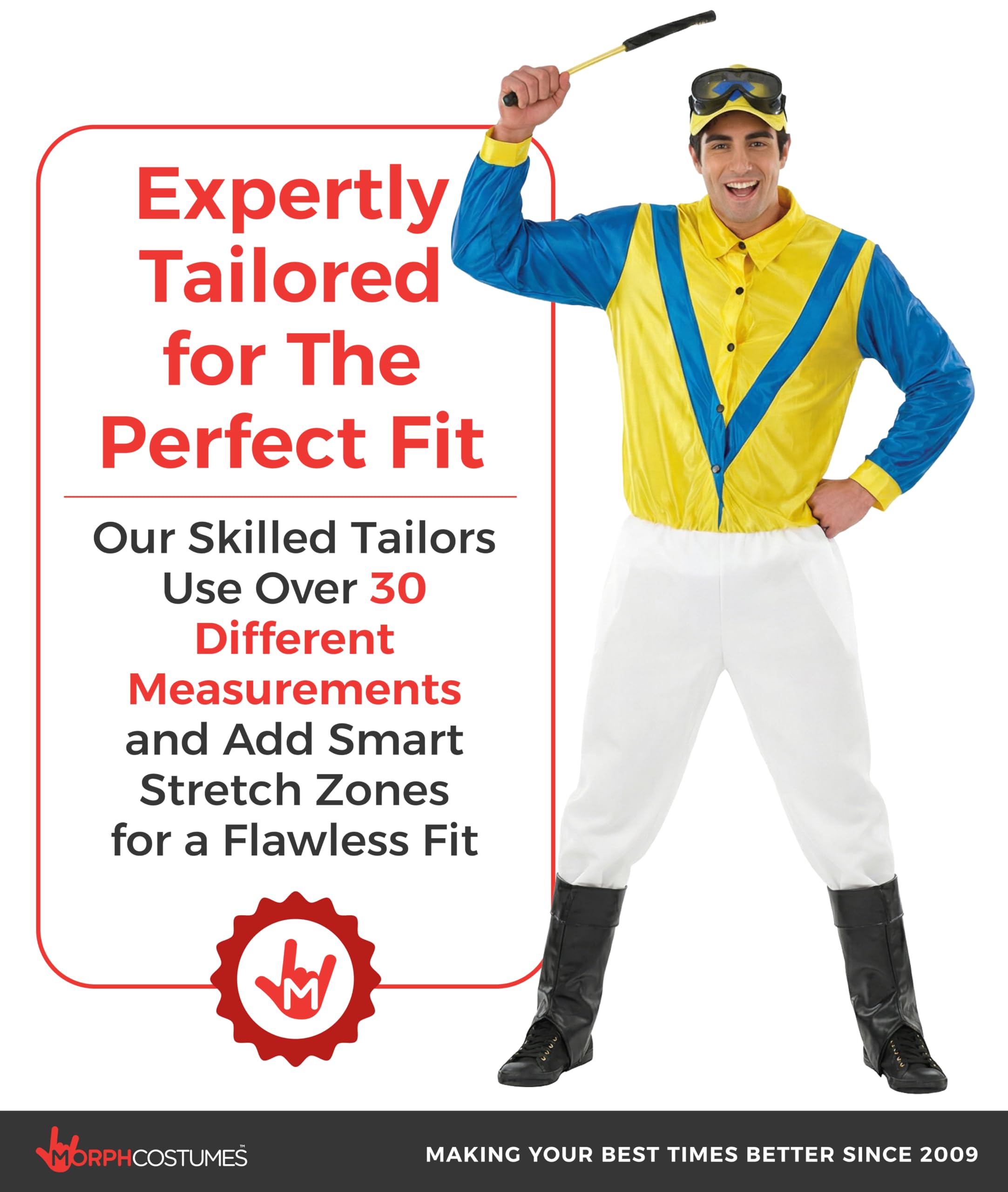 fun shack Horse Jockey Costume for Men, Adult Jockey Halloween Outfit, Equestrian Theme Dress-Up, Race Day Attire - Image 4
