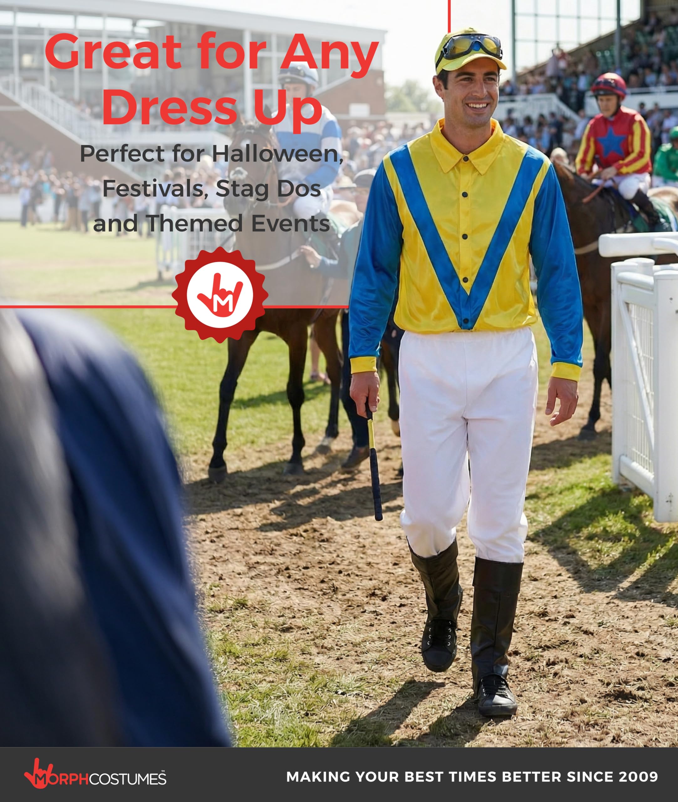 fun shack Horse Jockey Costume for Men, Adult Jockey Halloween Outfit, Equestrian Theme Dress-Up, Race Day Attire - Image 6