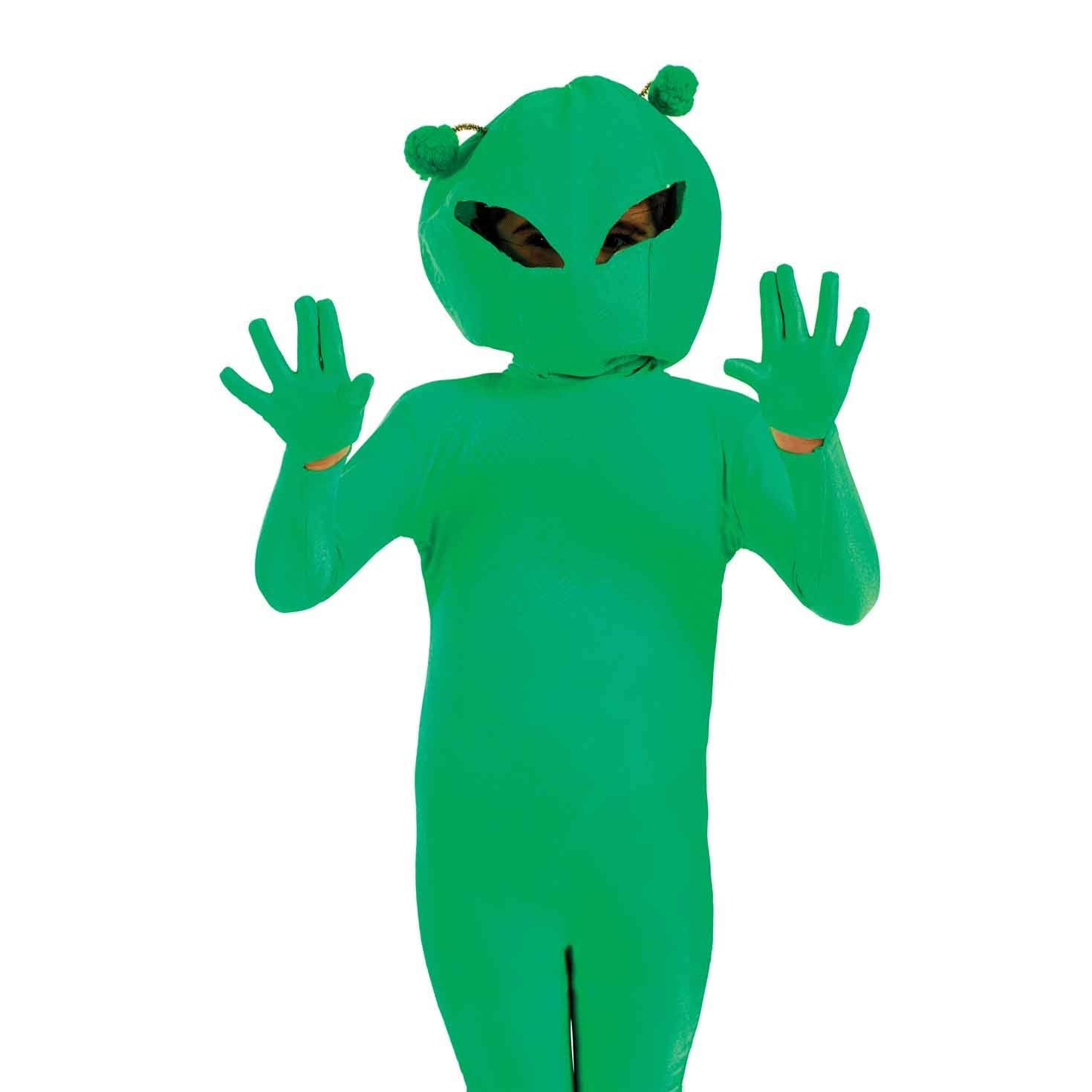 fun shack Kids Alien Costume, Green Alien Outfit for Boys and Girls, Halloween Dress-Up for Kids, Small - Image 2