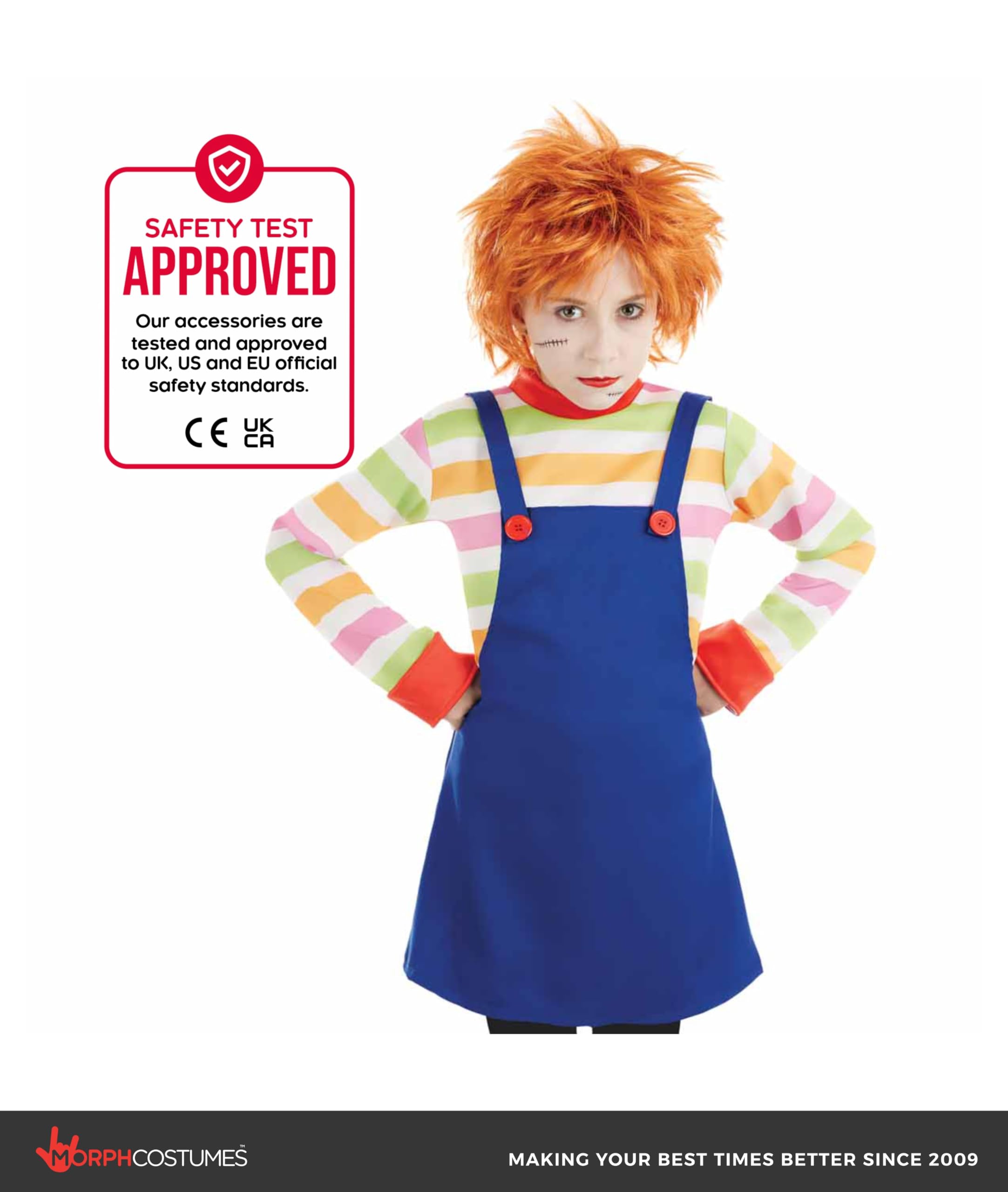 fun shack Kids Evil Doll Costume Childrens Possessed Horror Movie Dummy Dress Outfit - X-Large - Image 3